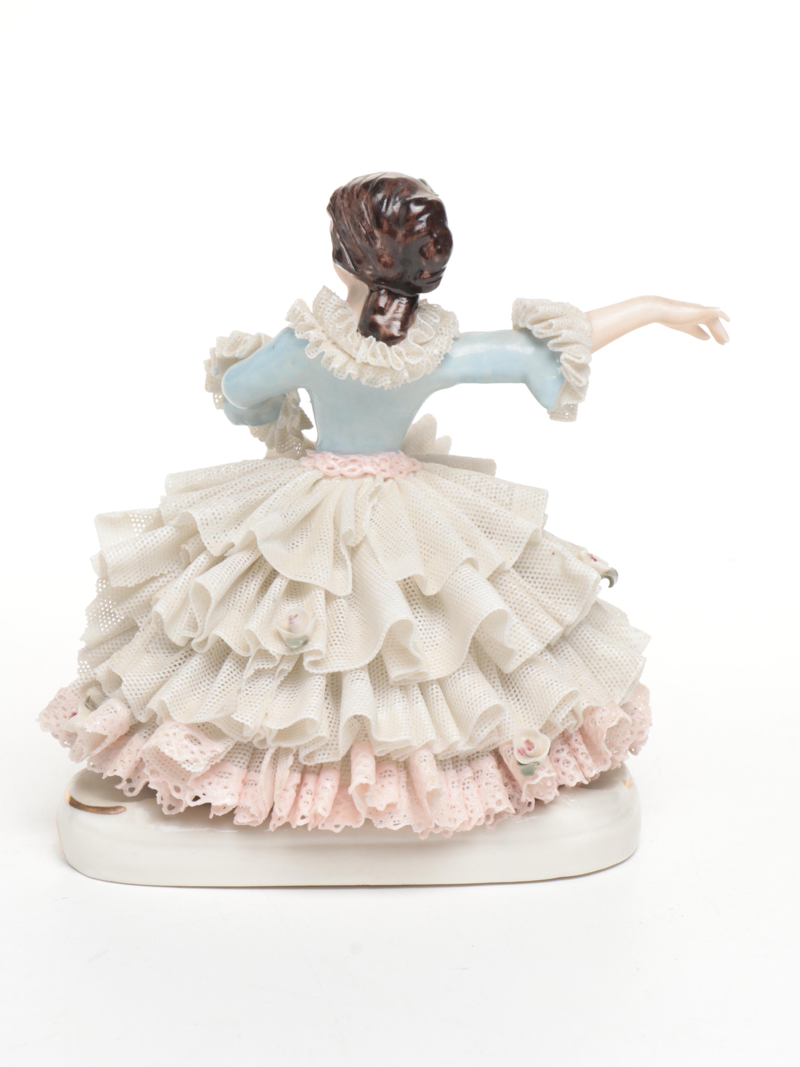 Dresden Porcelain Lace Ballerina Figures