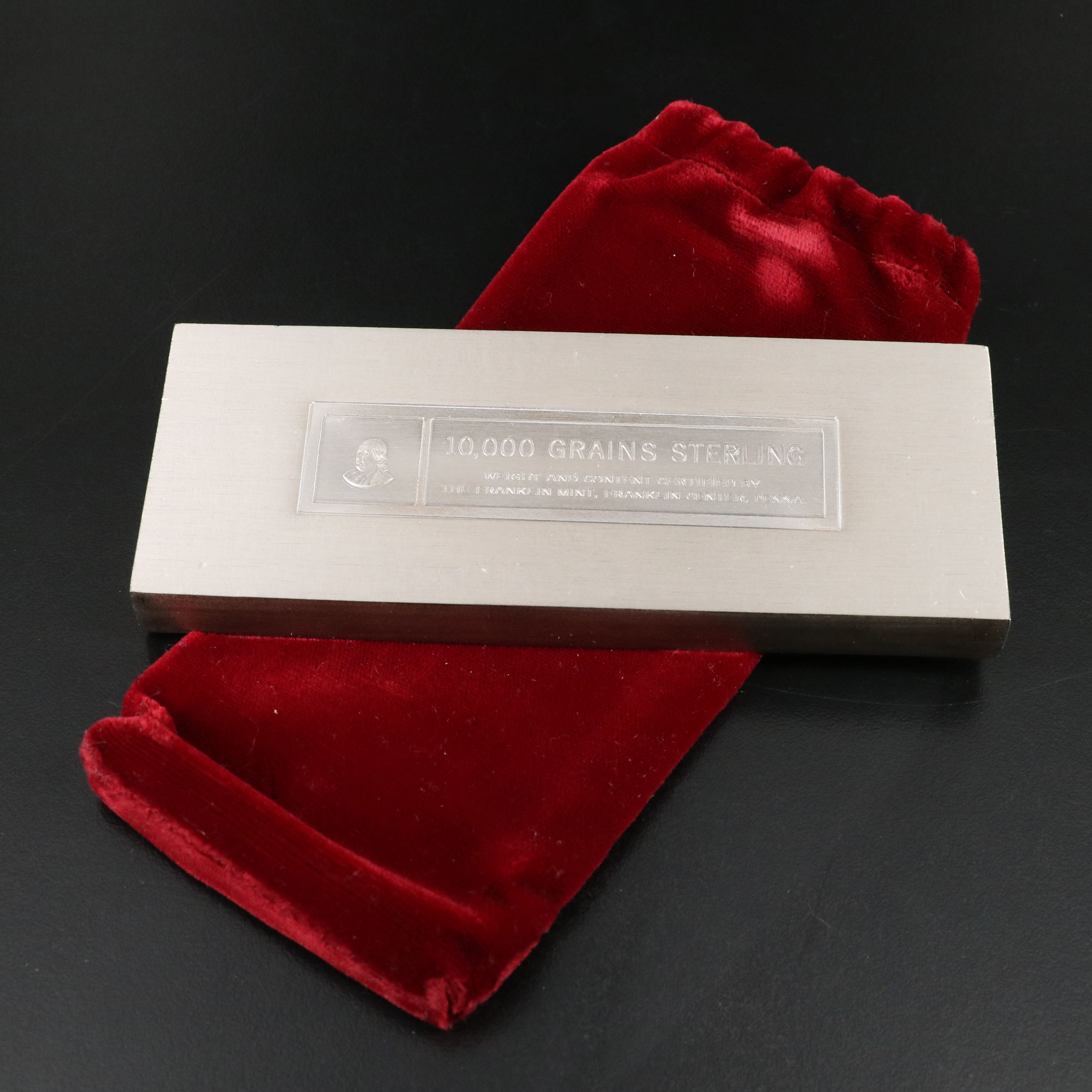 Franklin Mint 10,000 Grain Sterling Silver Bar