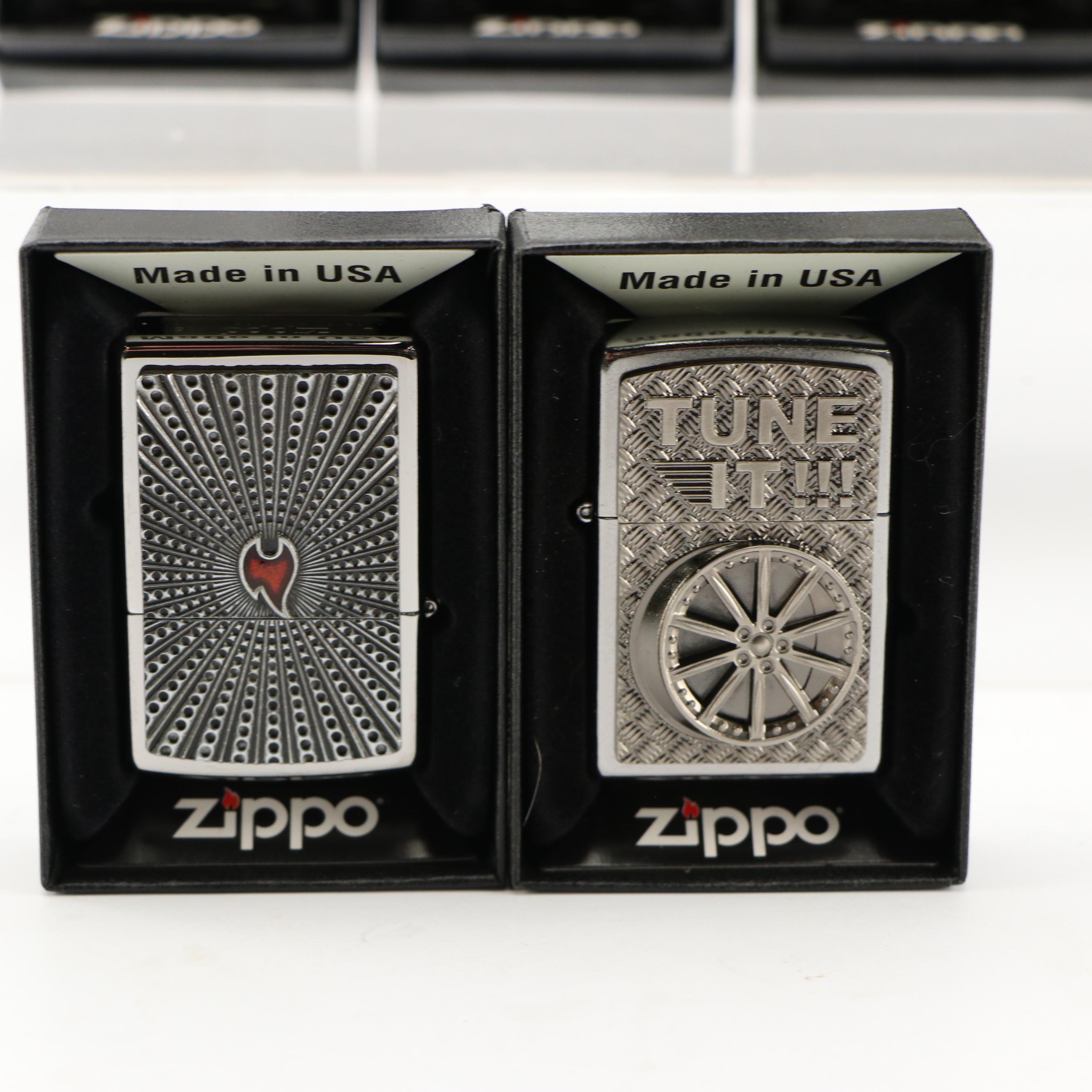 Zippo "A Series in Time" Double-Set and Other Novelty Zippo Lighters