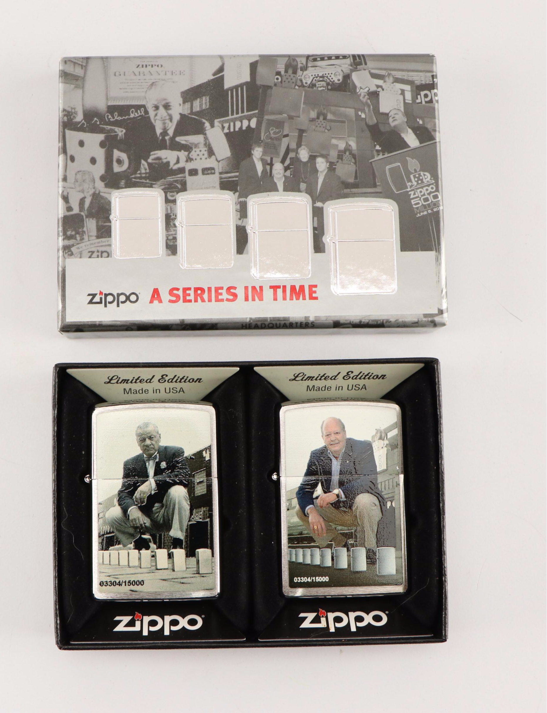 Zippo "A Series in Time" Double-Set and Other Novelty Zippo Lighters
