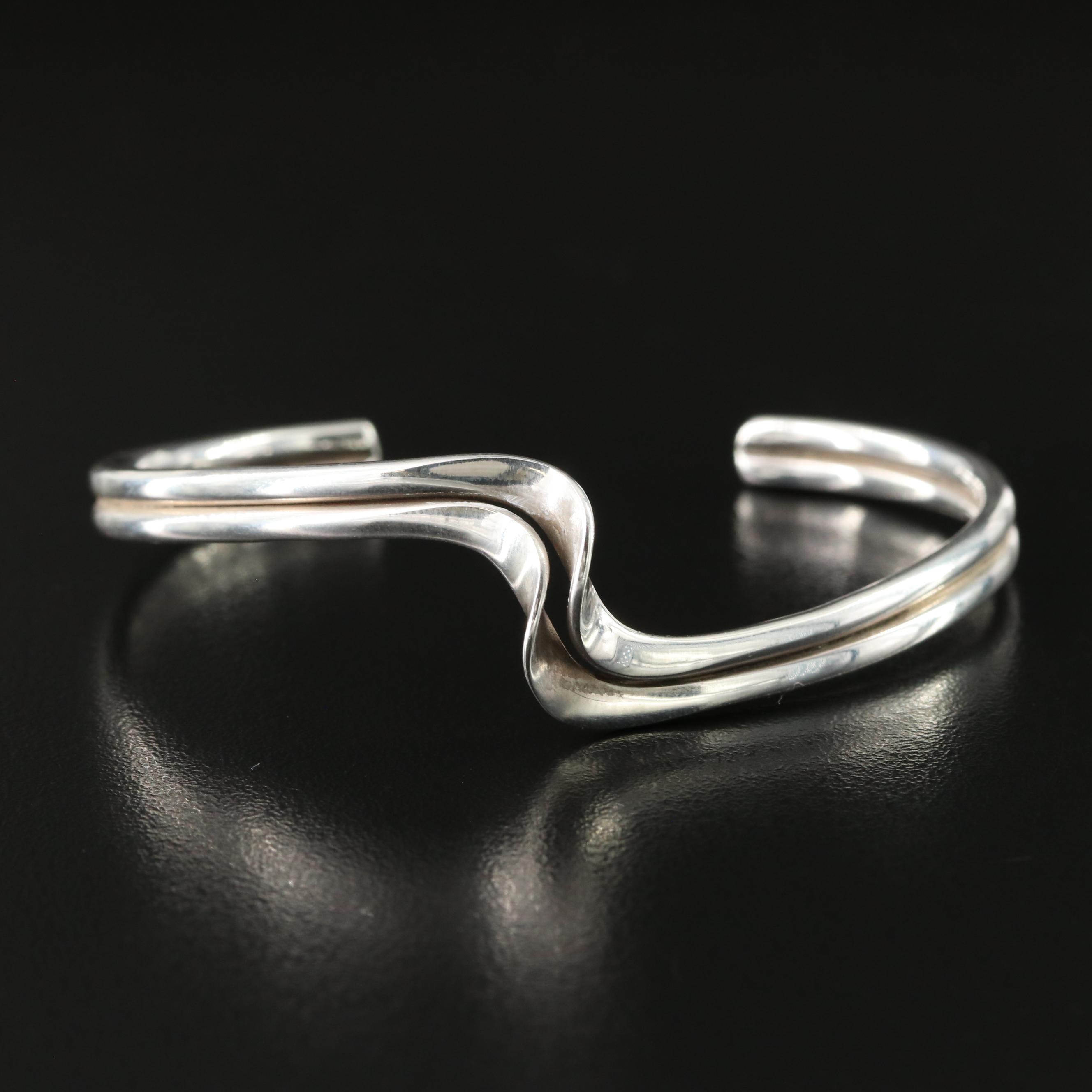Sterling Double Wave Cuff