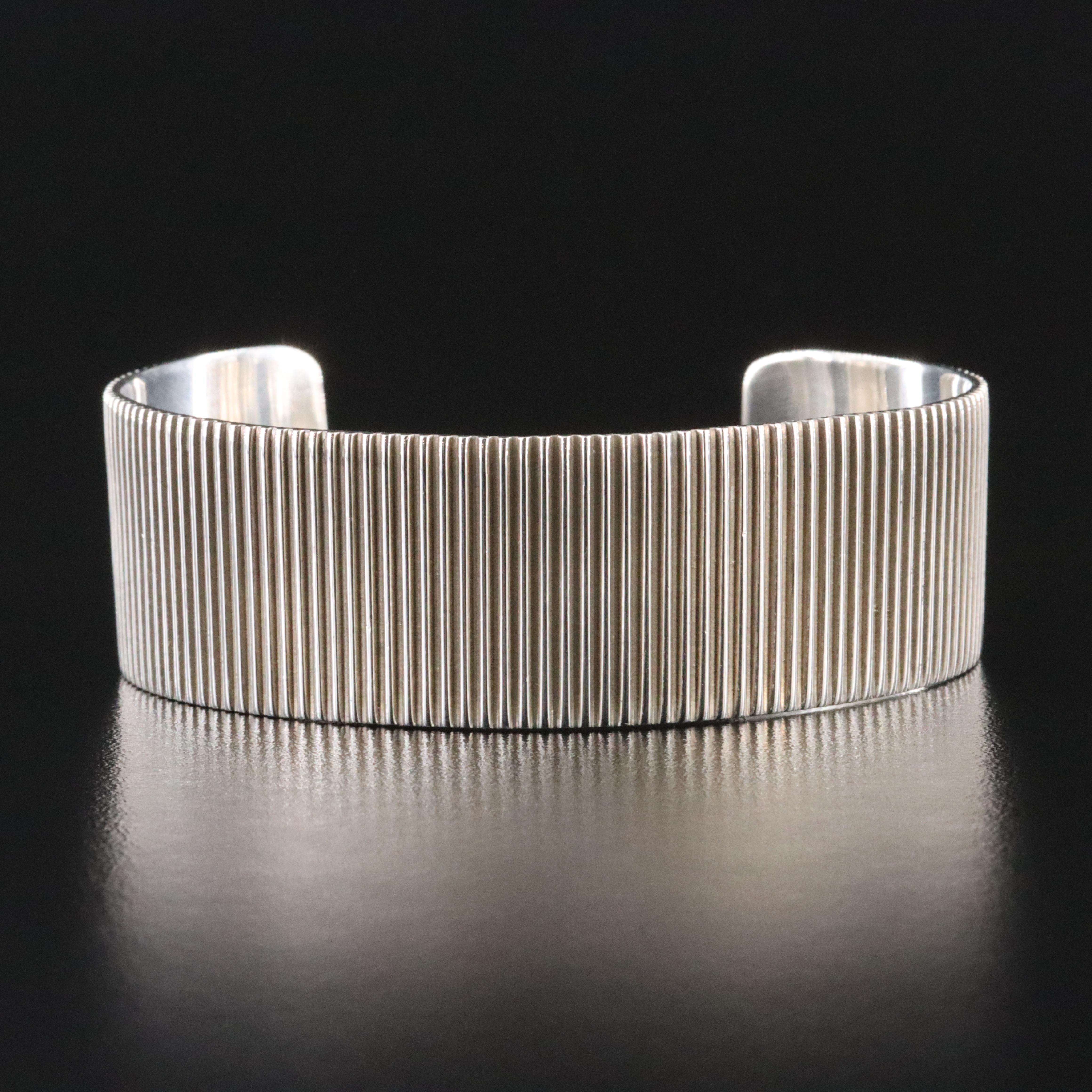 Mexican Sterling Fluted Cuff