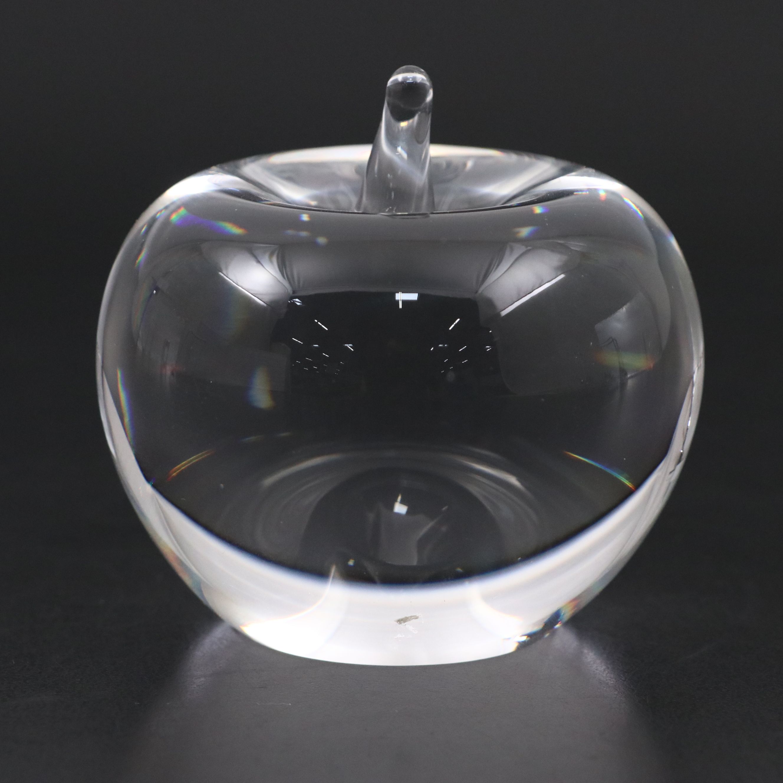 Tiffany & Co. Crystal Apple Paperweight
