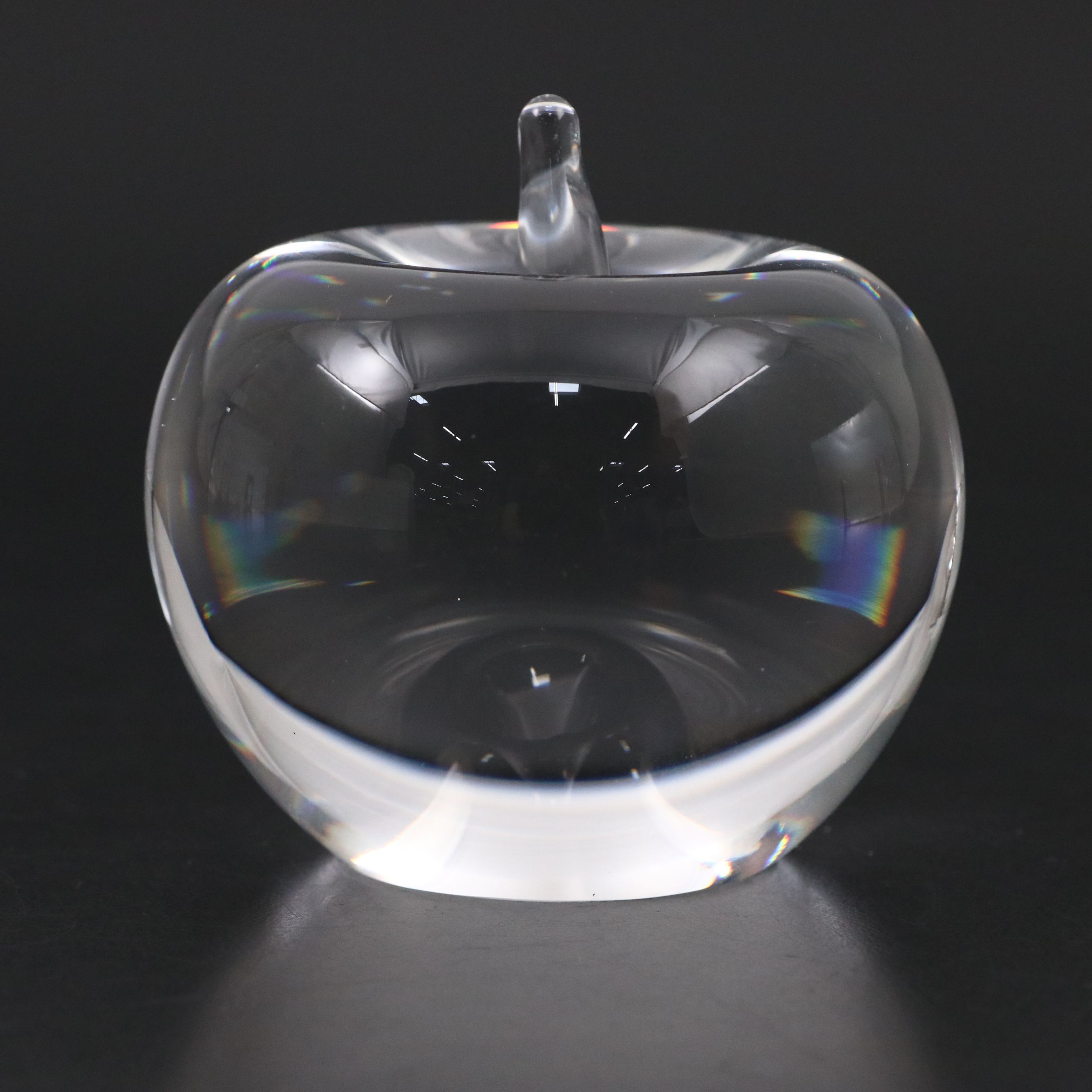 Tiffany & Co. Crystal Apple Paperweight