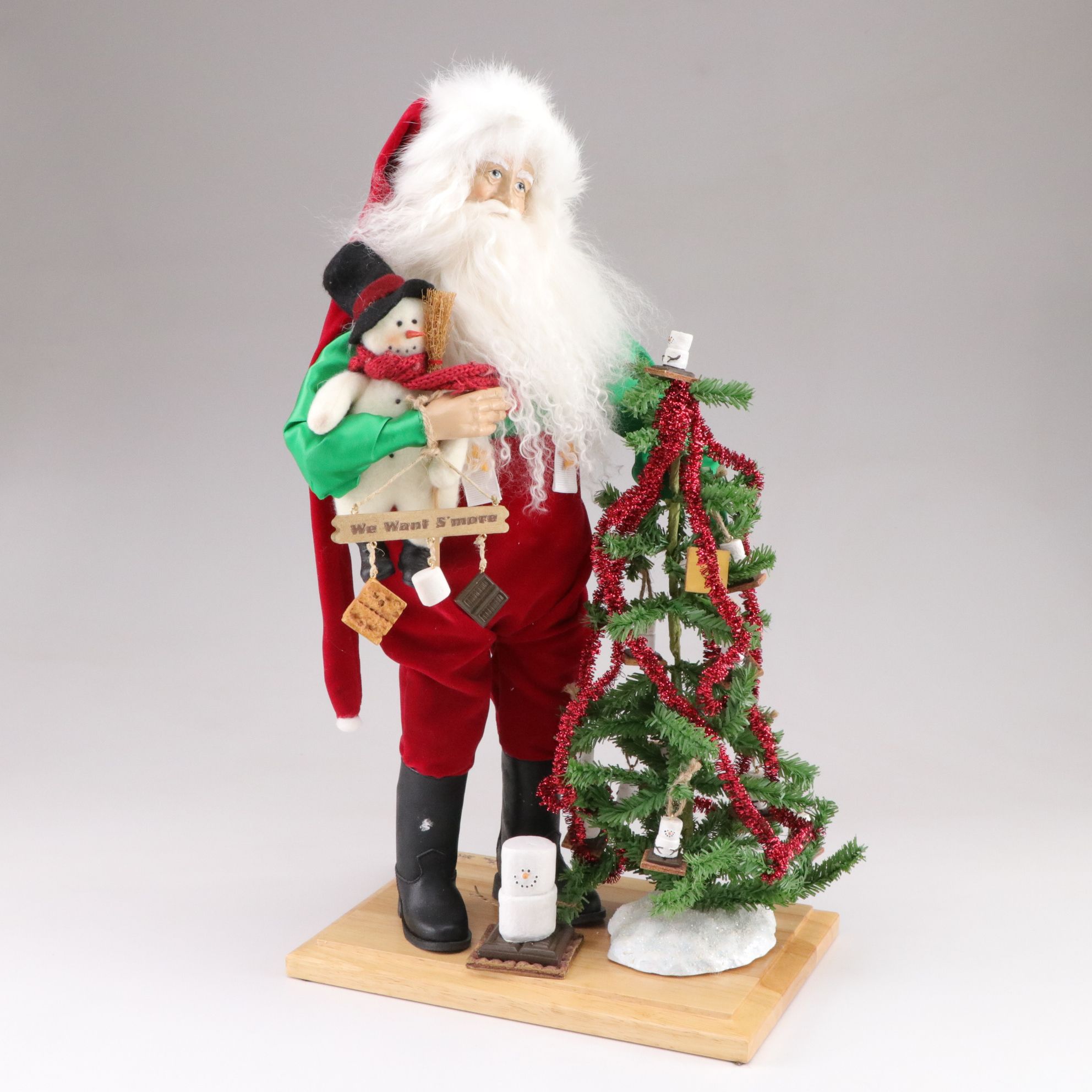 Lynn Haney Signed "S'Mores Galore" Santa Figurine, 2002