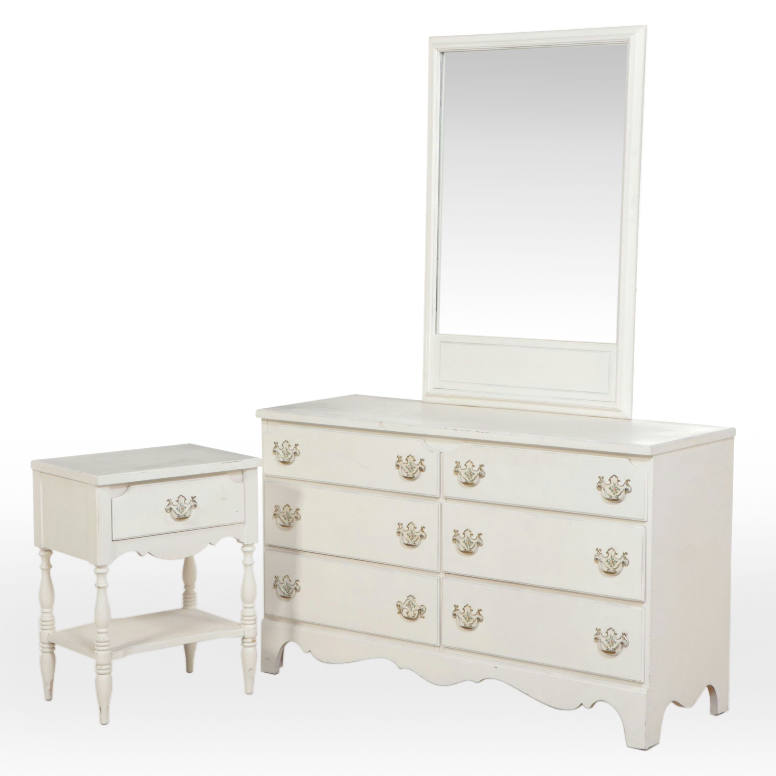Johnson-Carper "Fashion Trend" Painted Wood Dresser with Mirror and Nightstand