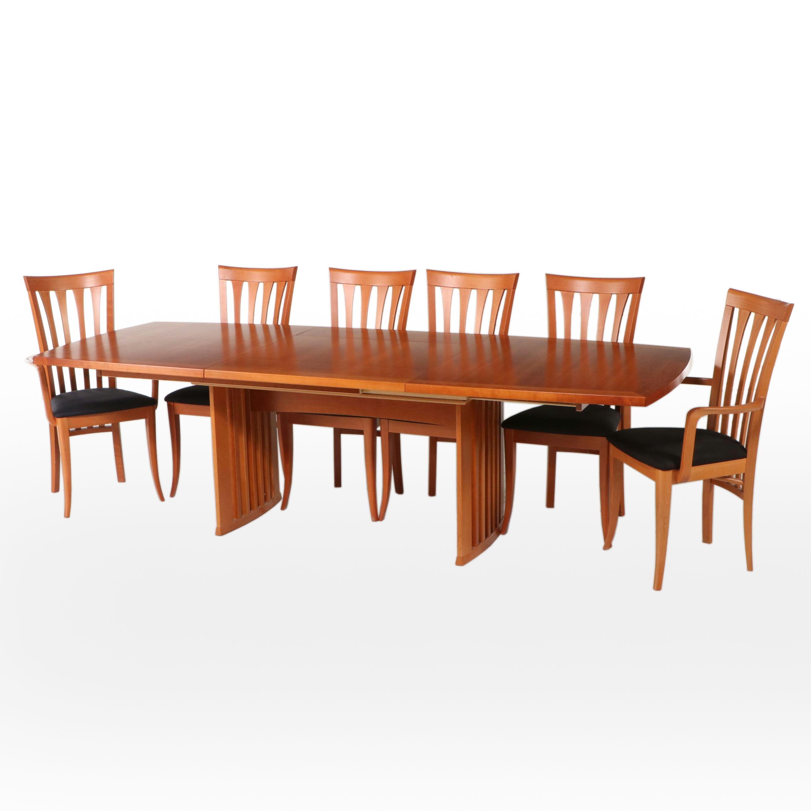Seven-Piece Skovby Danish Modern Style Cherry Finish Dining Set