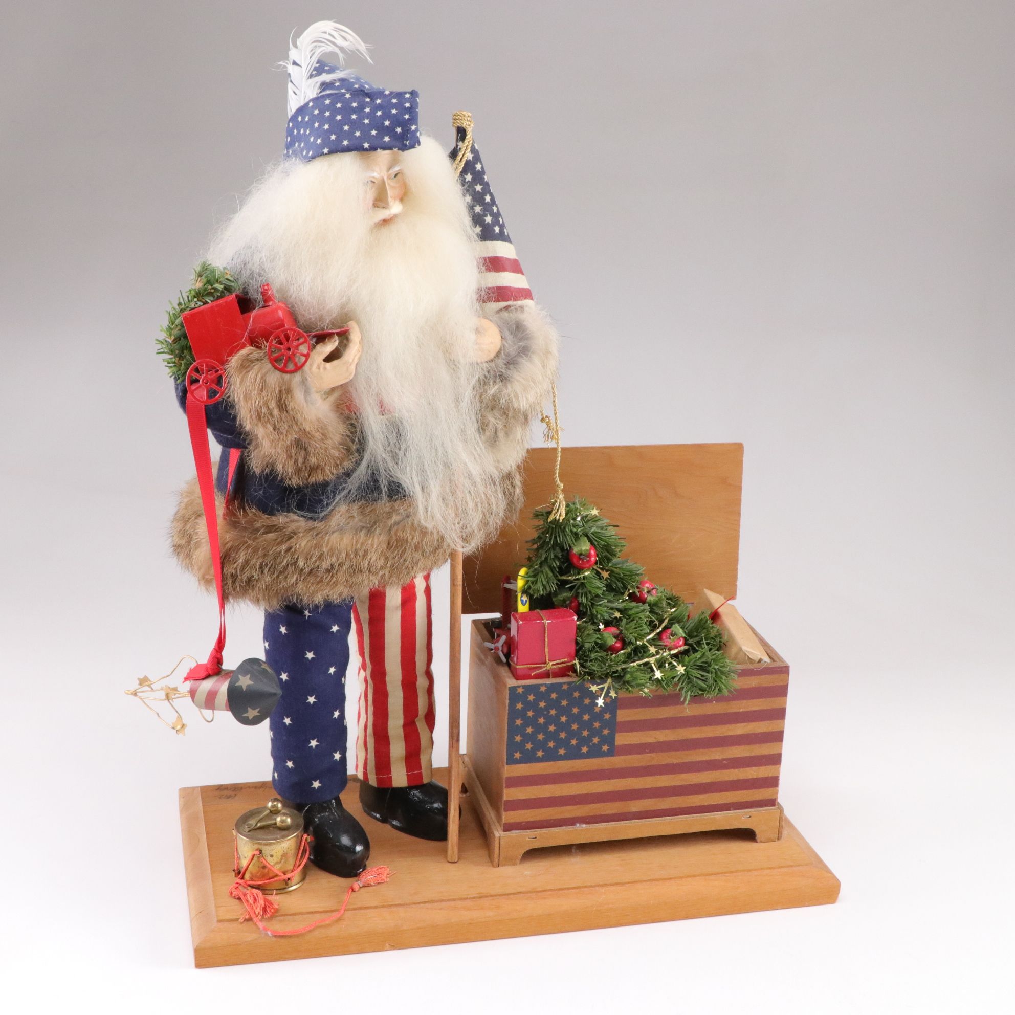 Lynn Haney Signed "Yankee Doodle Santa" Figurine, 1992