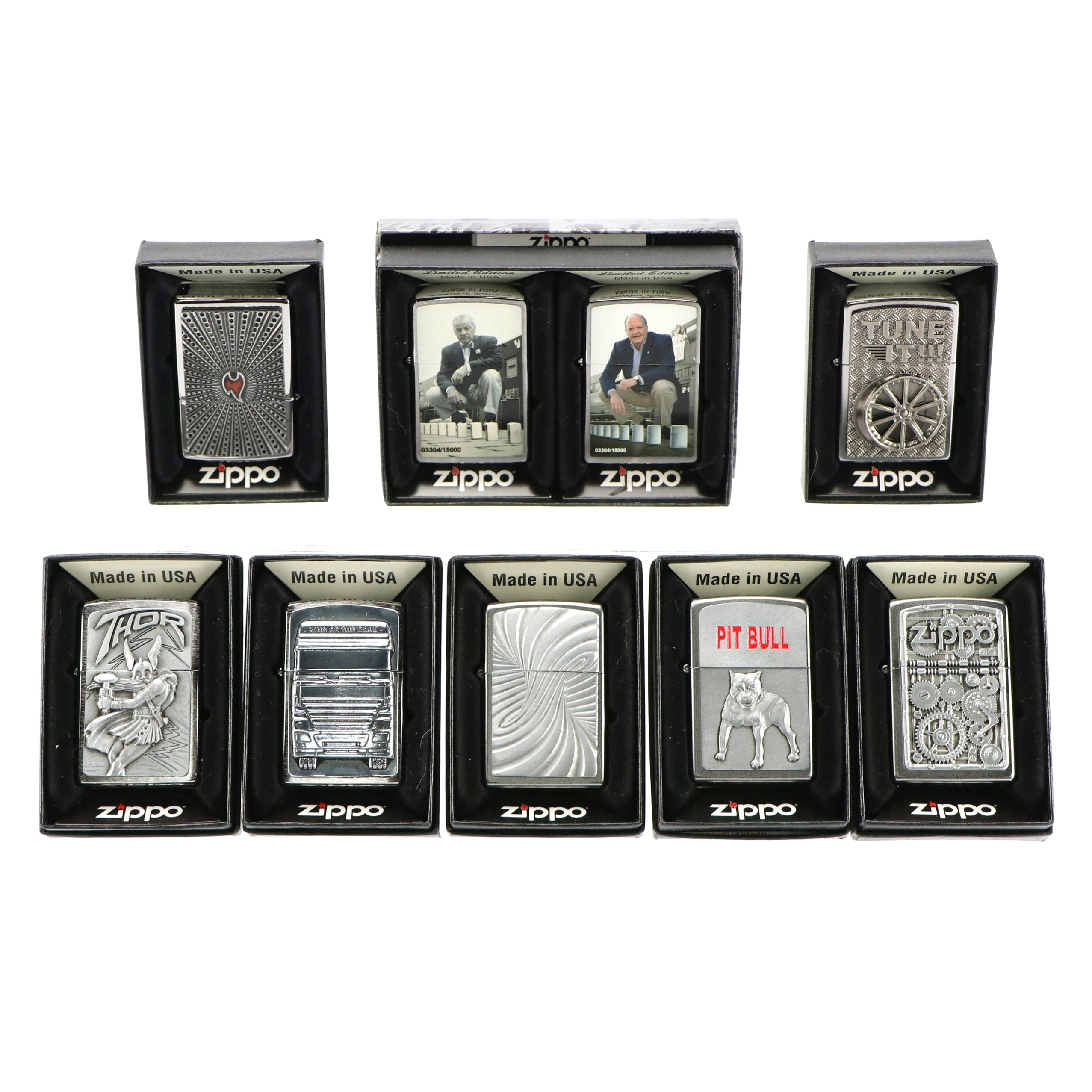 Zippo "A Series in Time" Double-Set and Other Novelty Zippo Lighters
