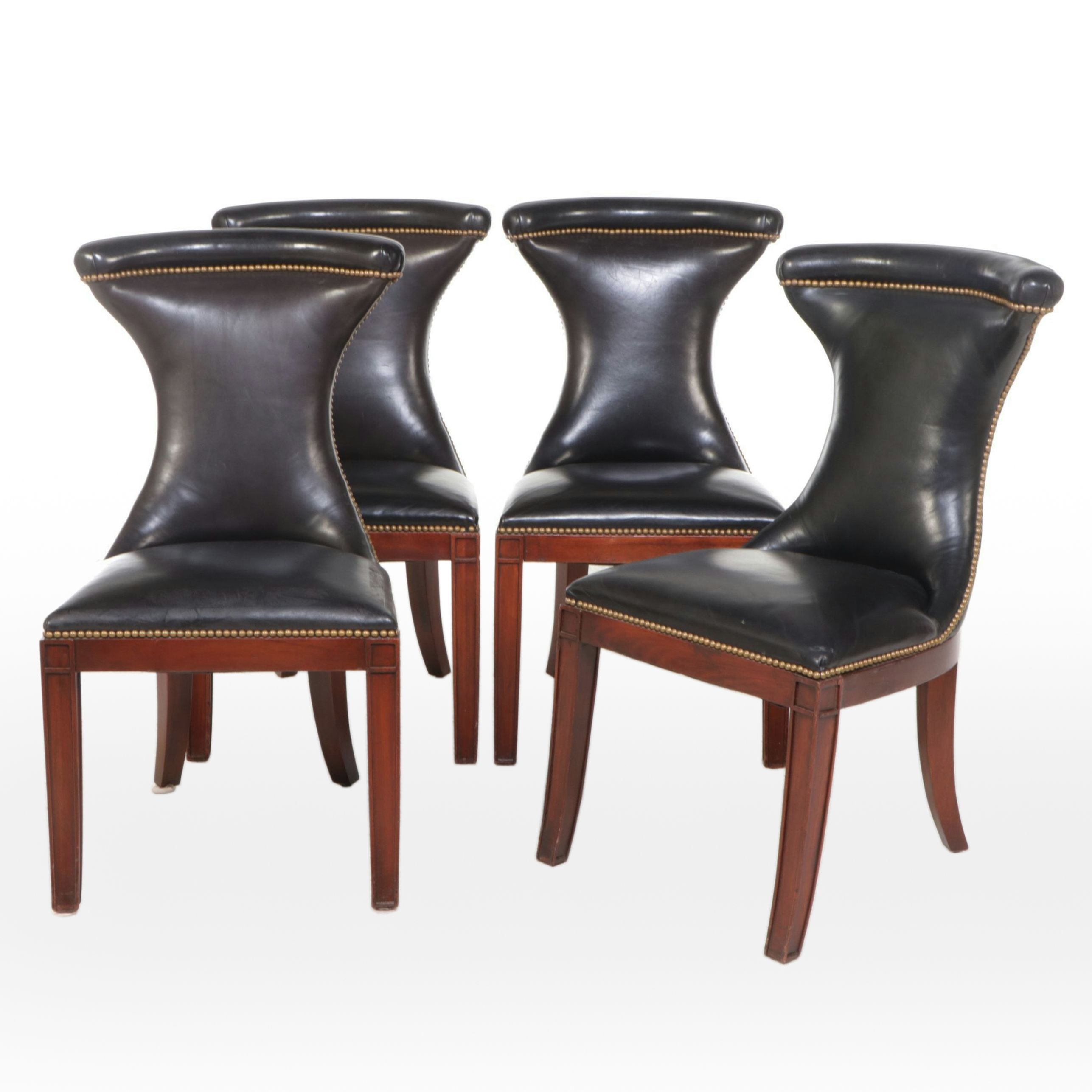 Set of Four Polo Ralph Lauren "Highgate" Leather Side Chairs
