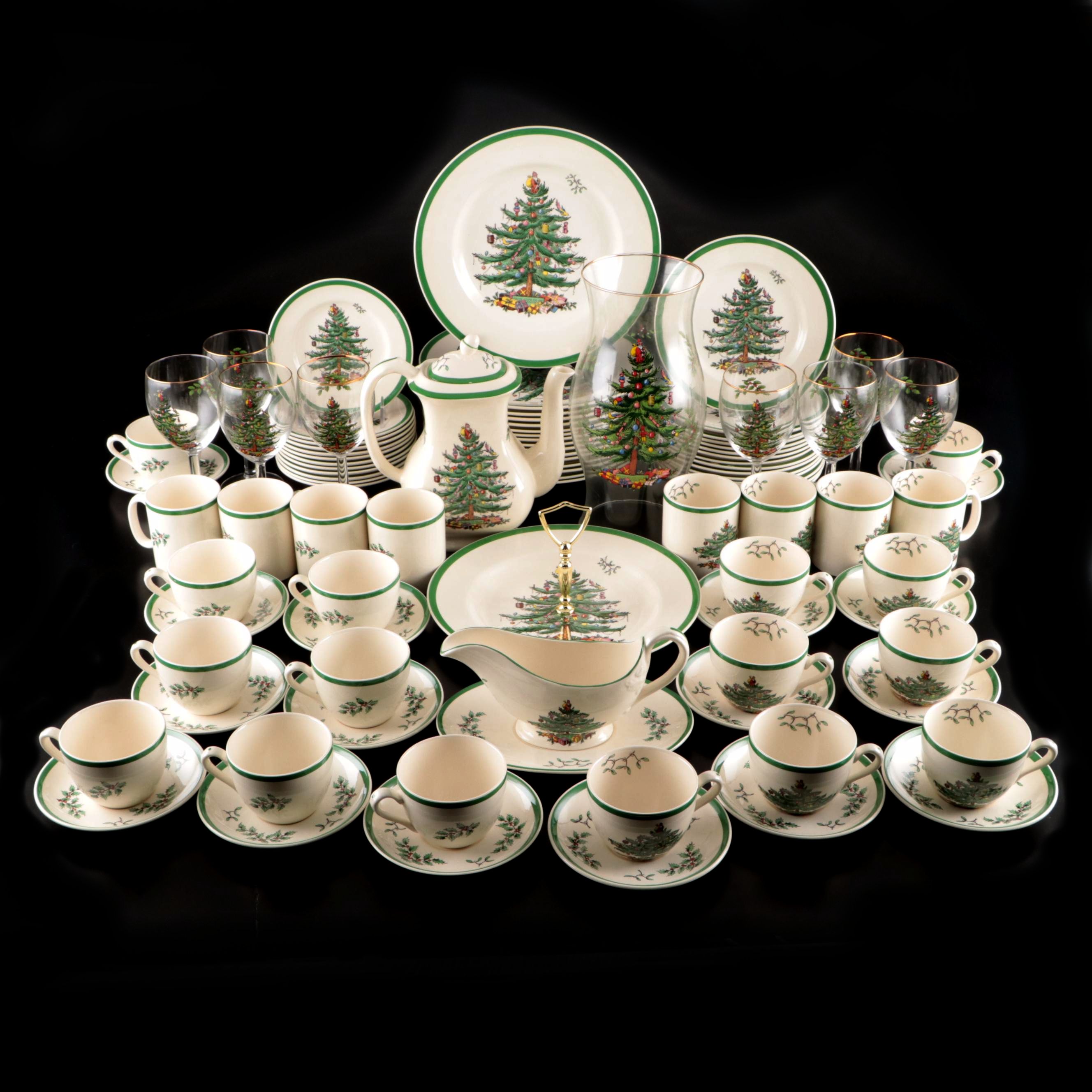 Spode "Christmas Tree" Ceramic Dinnerware and Table Accessories