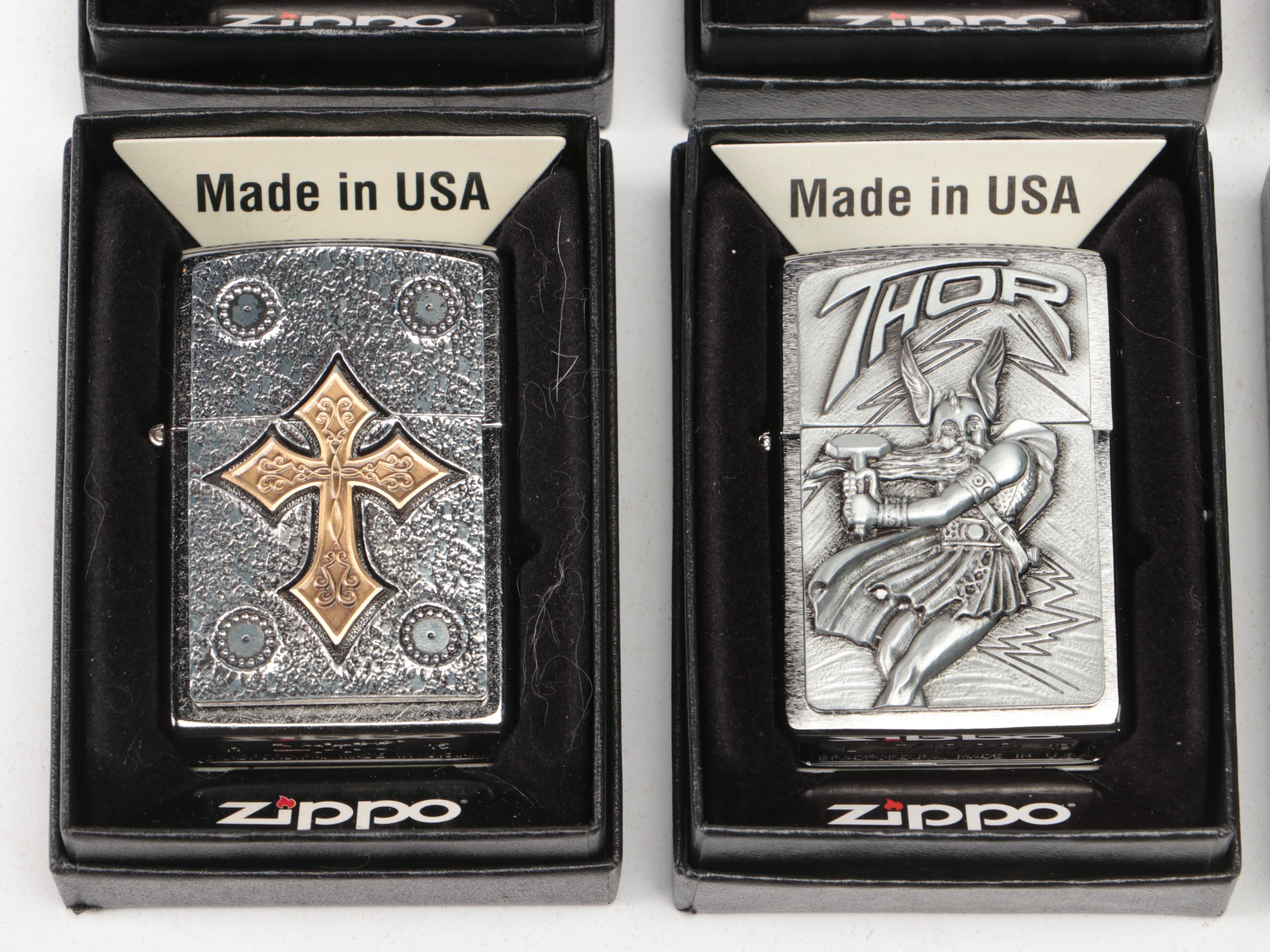 Zippo Gothic Cross, Door Knocker, Gear Wheels and More Windproof Lighters