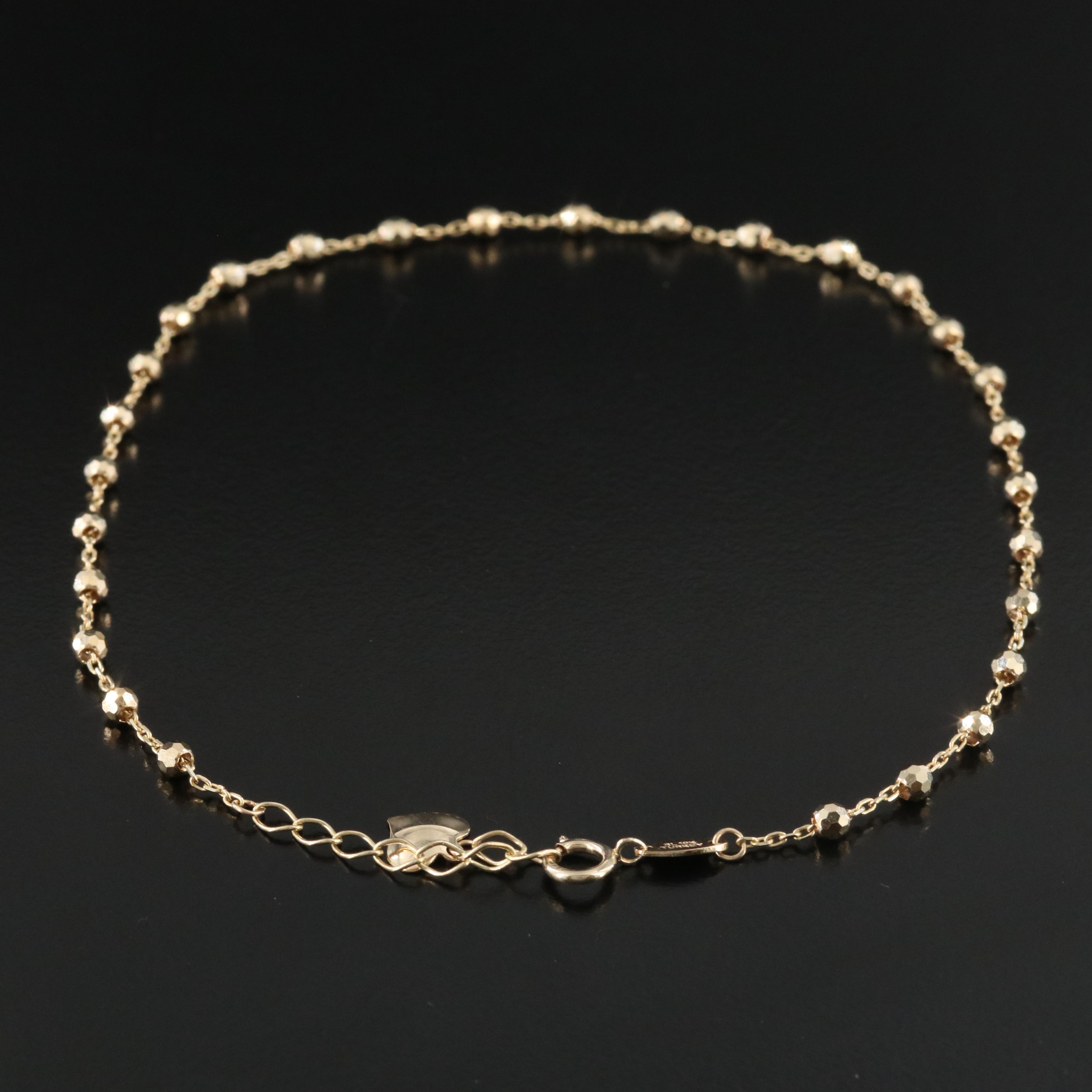 10K Bead Anklet
