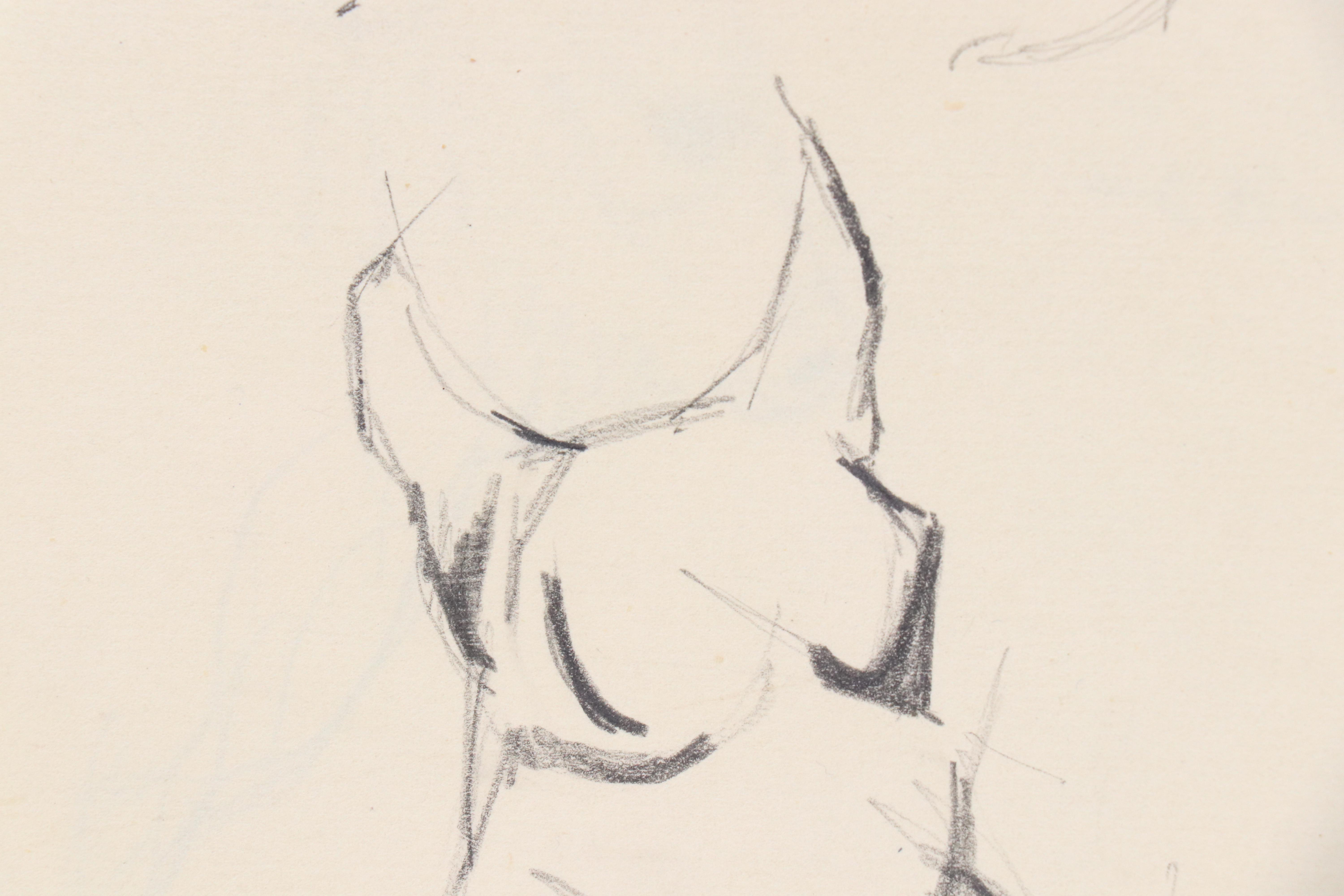 Leonard Maurer Figurative Drawings, 1940s–50s