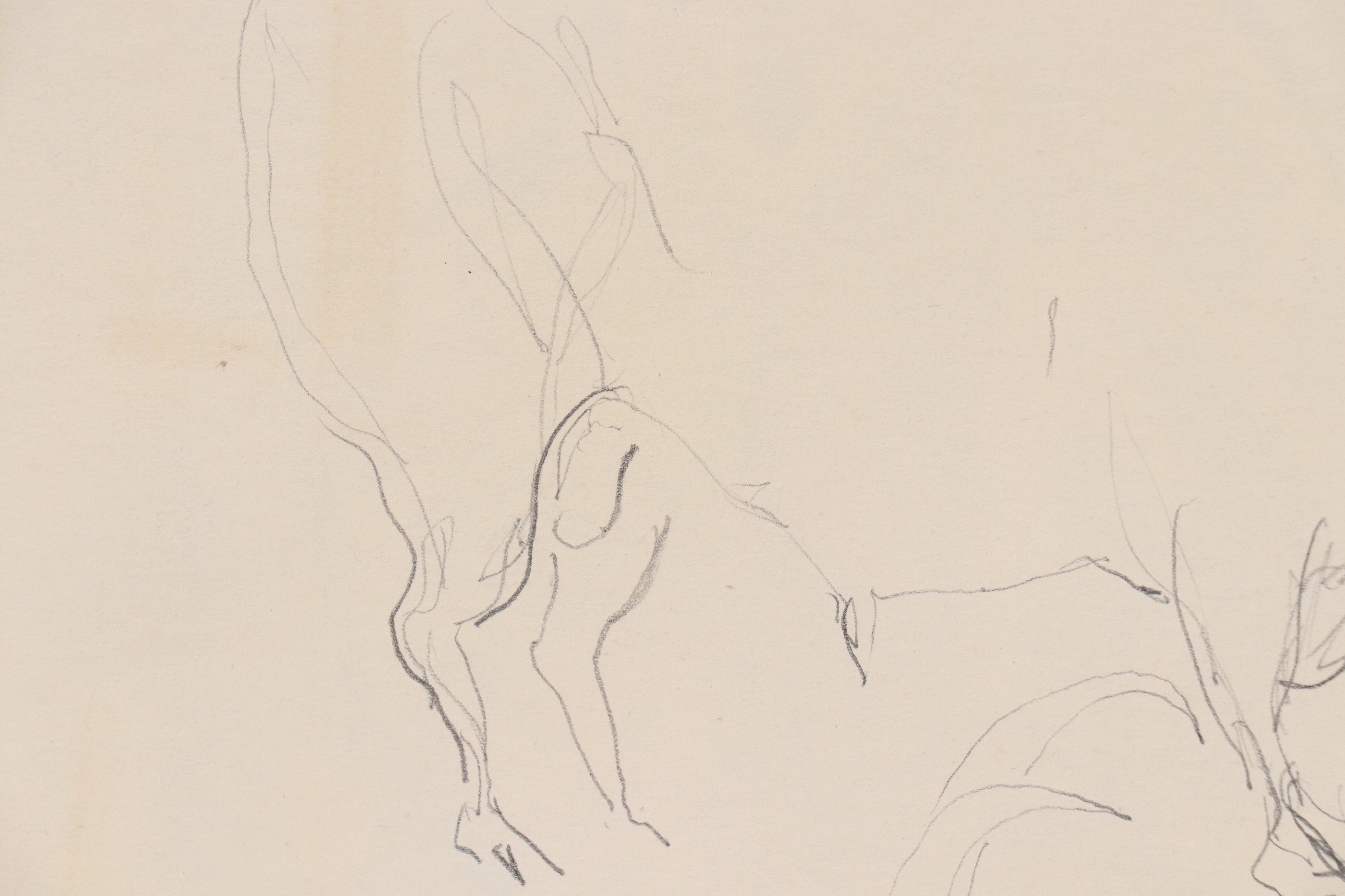Leonard Maurer Figurative Drawings, 1940s–50s