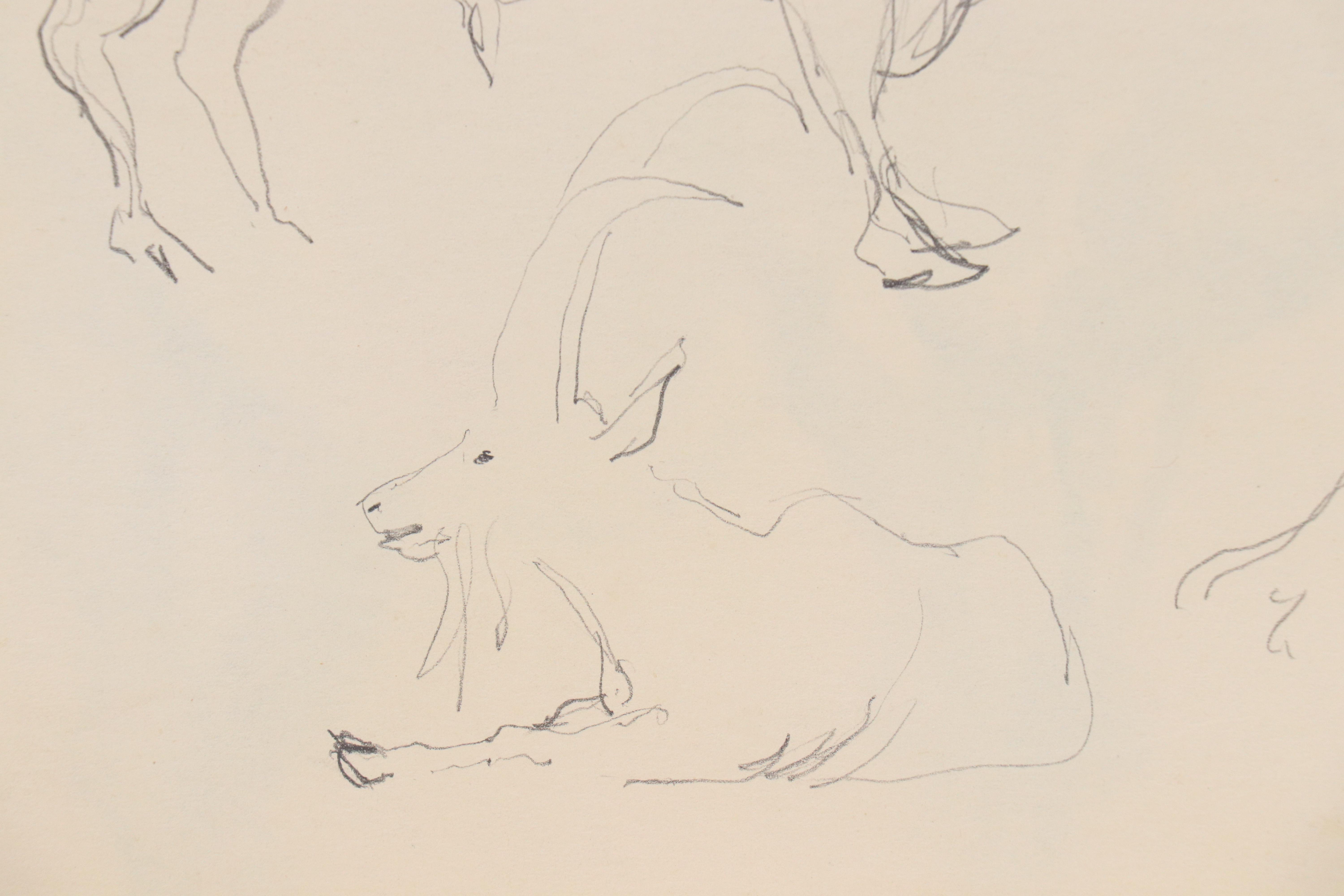 Leonard Maurer Figurative Drawings, 1940s–50s