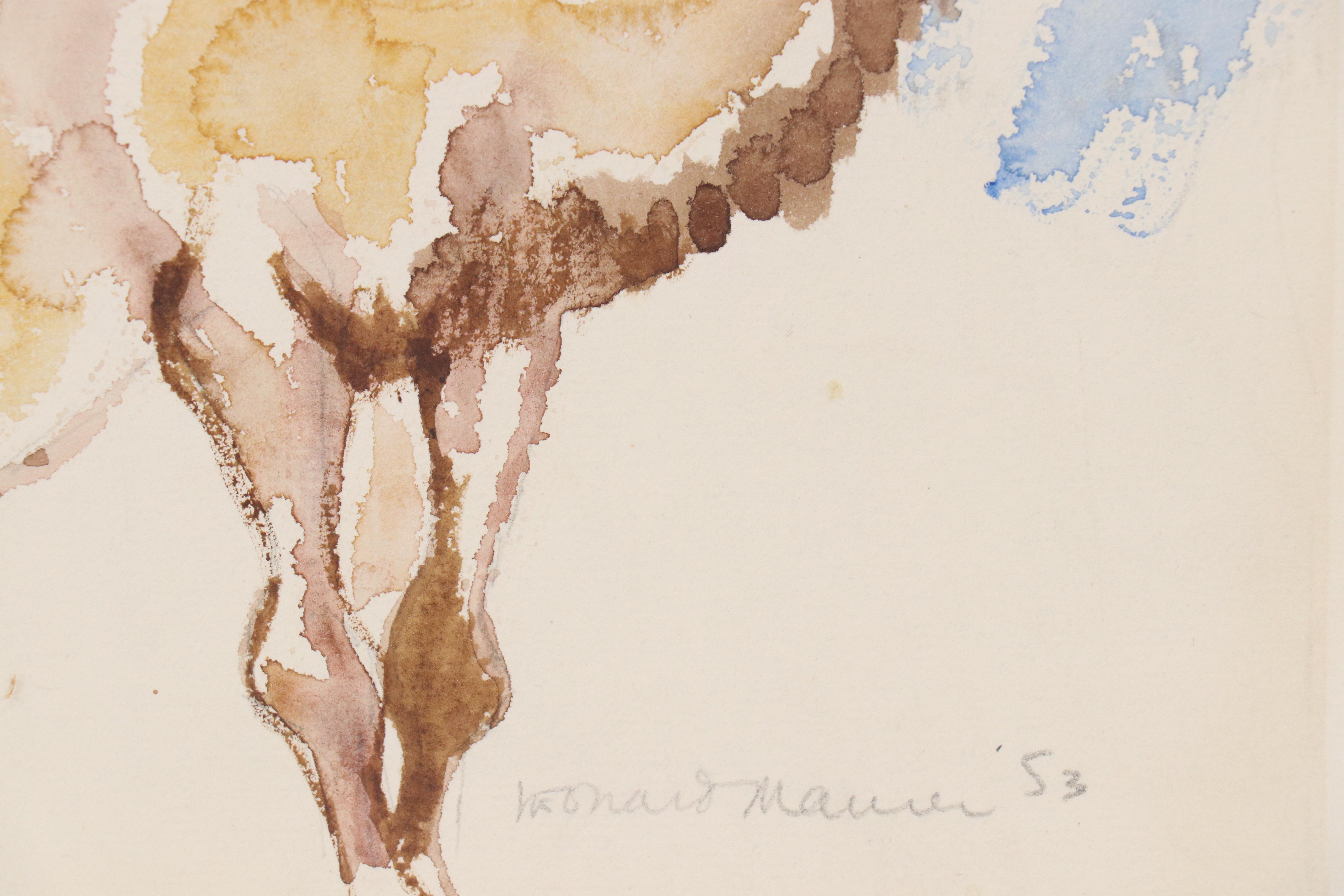 Leonard Maurer Figurative Drawings, 1940s–50s