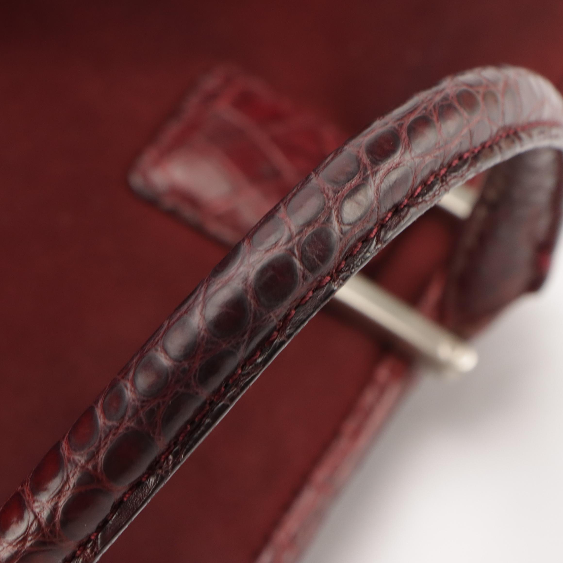 Loewe Amazona Handbag in Maroon Suede and Crocodile Leather Trim