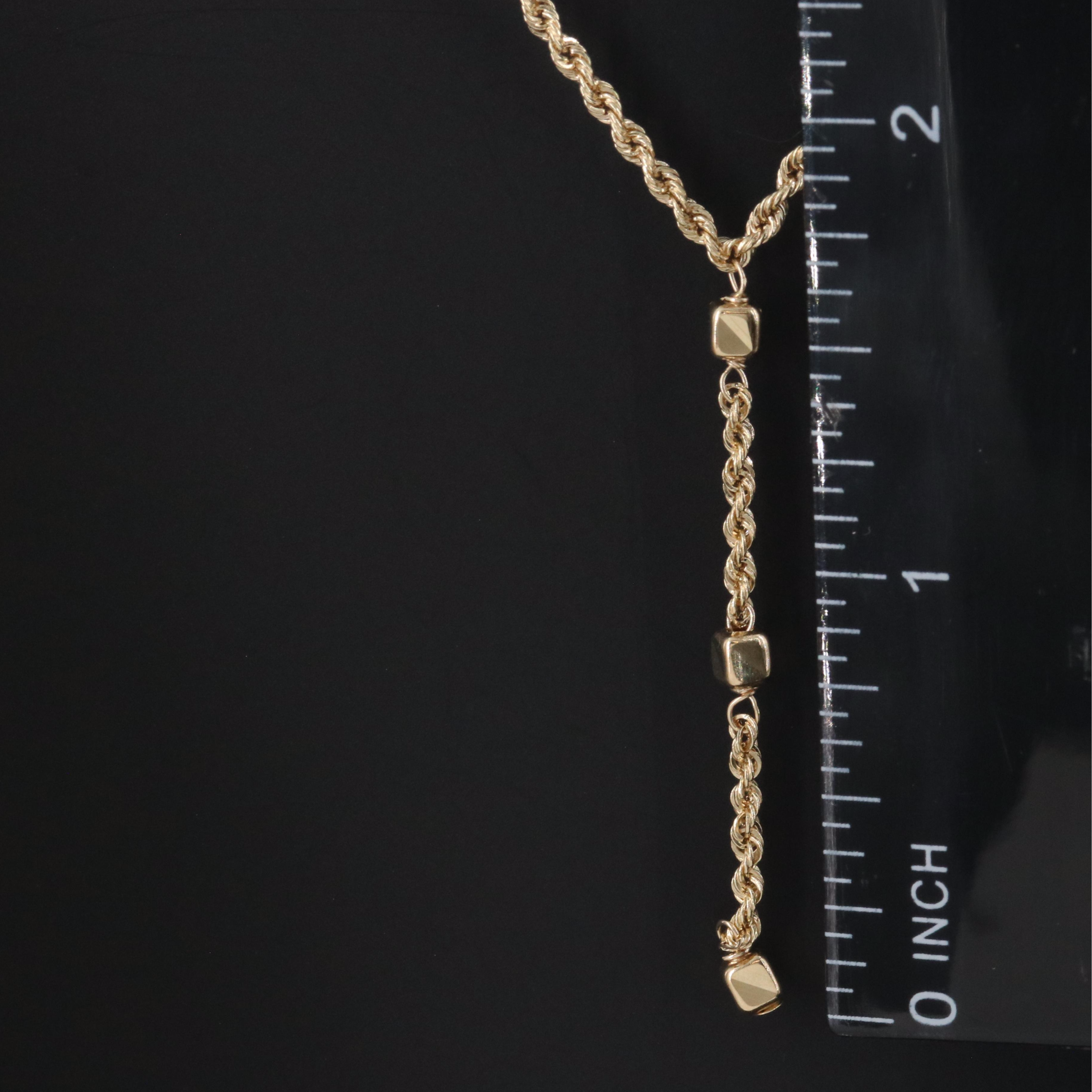 10K Rope Chain Y Necklace