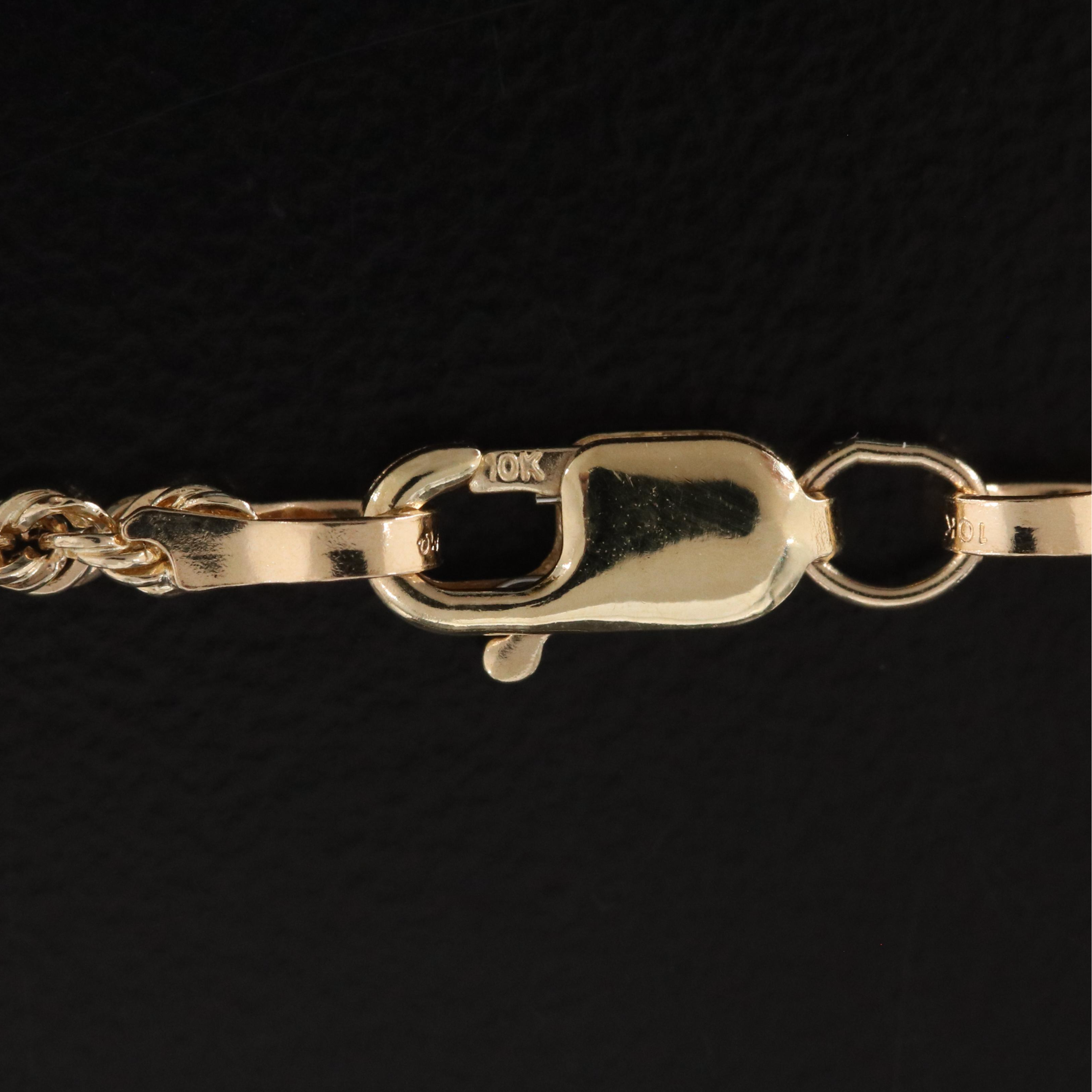 10K Rope Chain Y Necklace