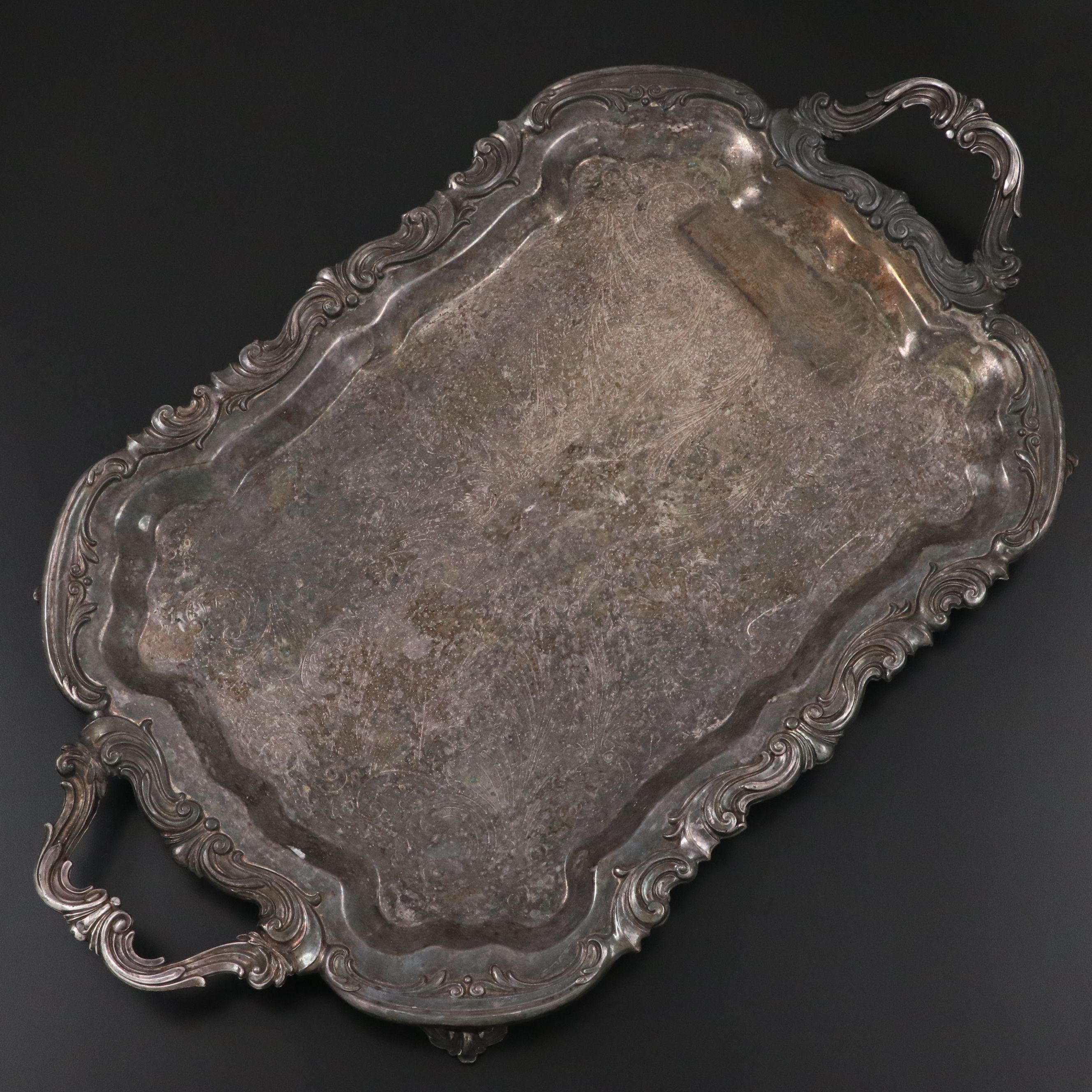 F.B. Rogers Silver Plate Handled Serving Tray
