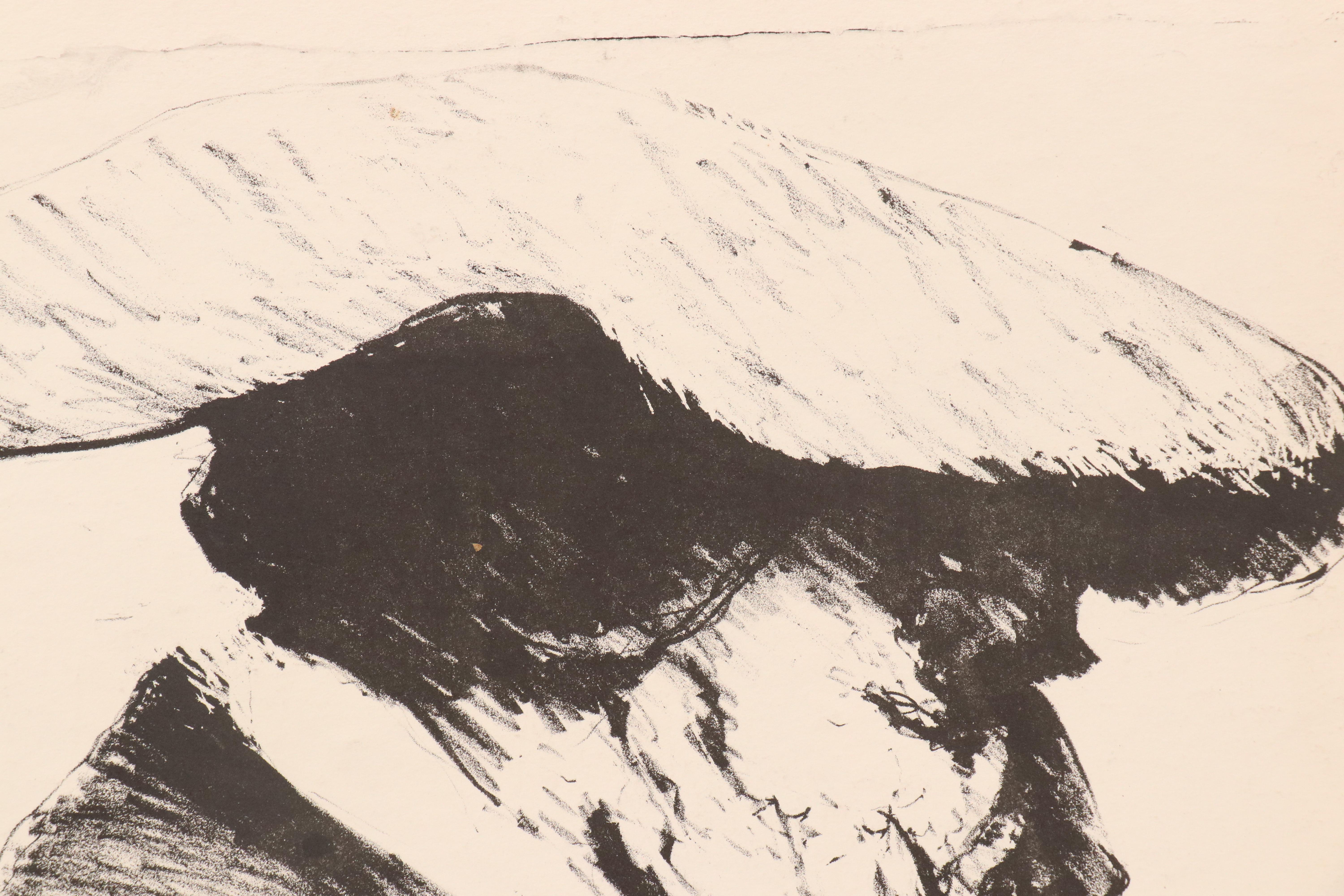 James Bruch Etching and Stone Lithographic Portraits of Men in Hats, 1960s