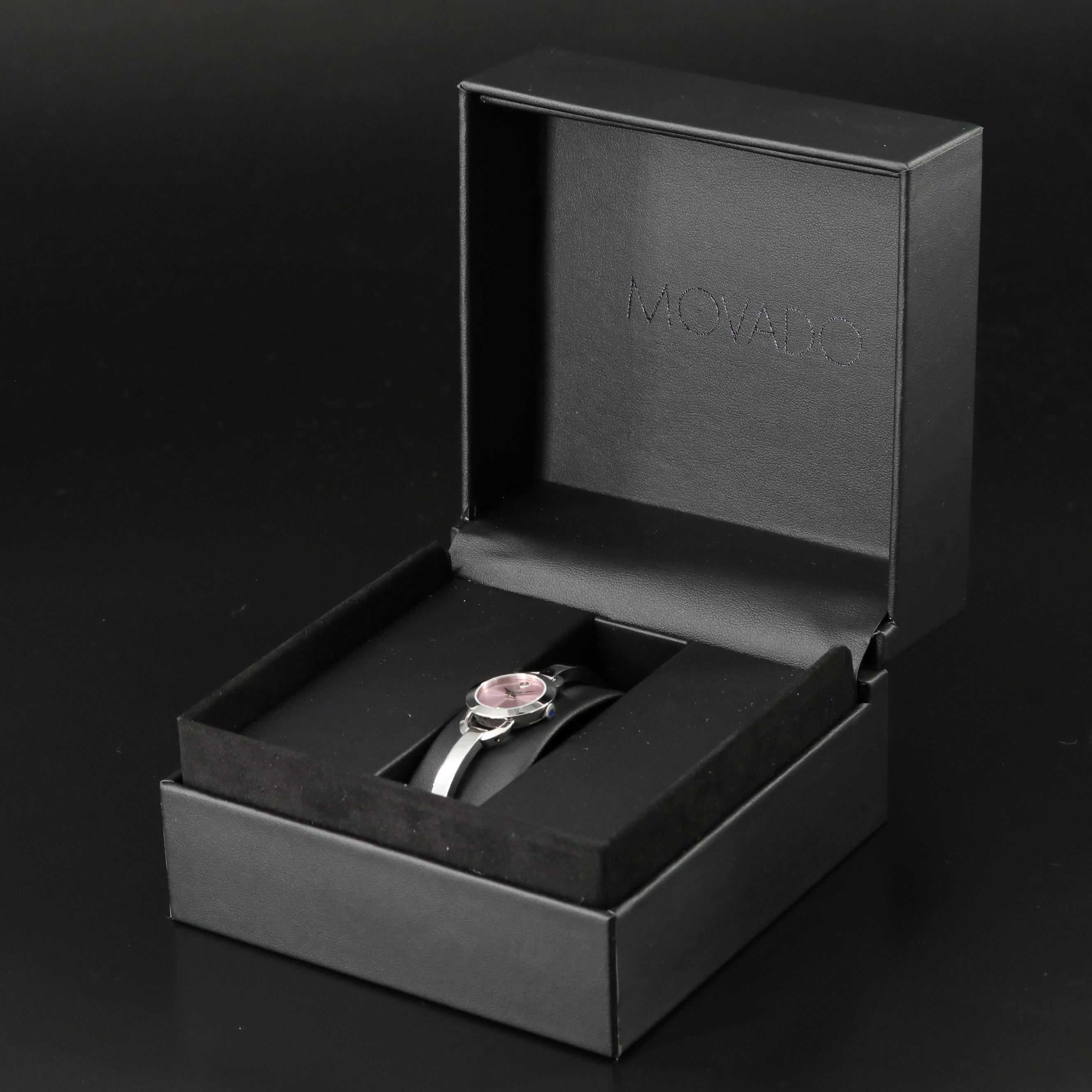 Movado Rondiro Pink 22mm Steel Quartz Watch 43.3.14.1238