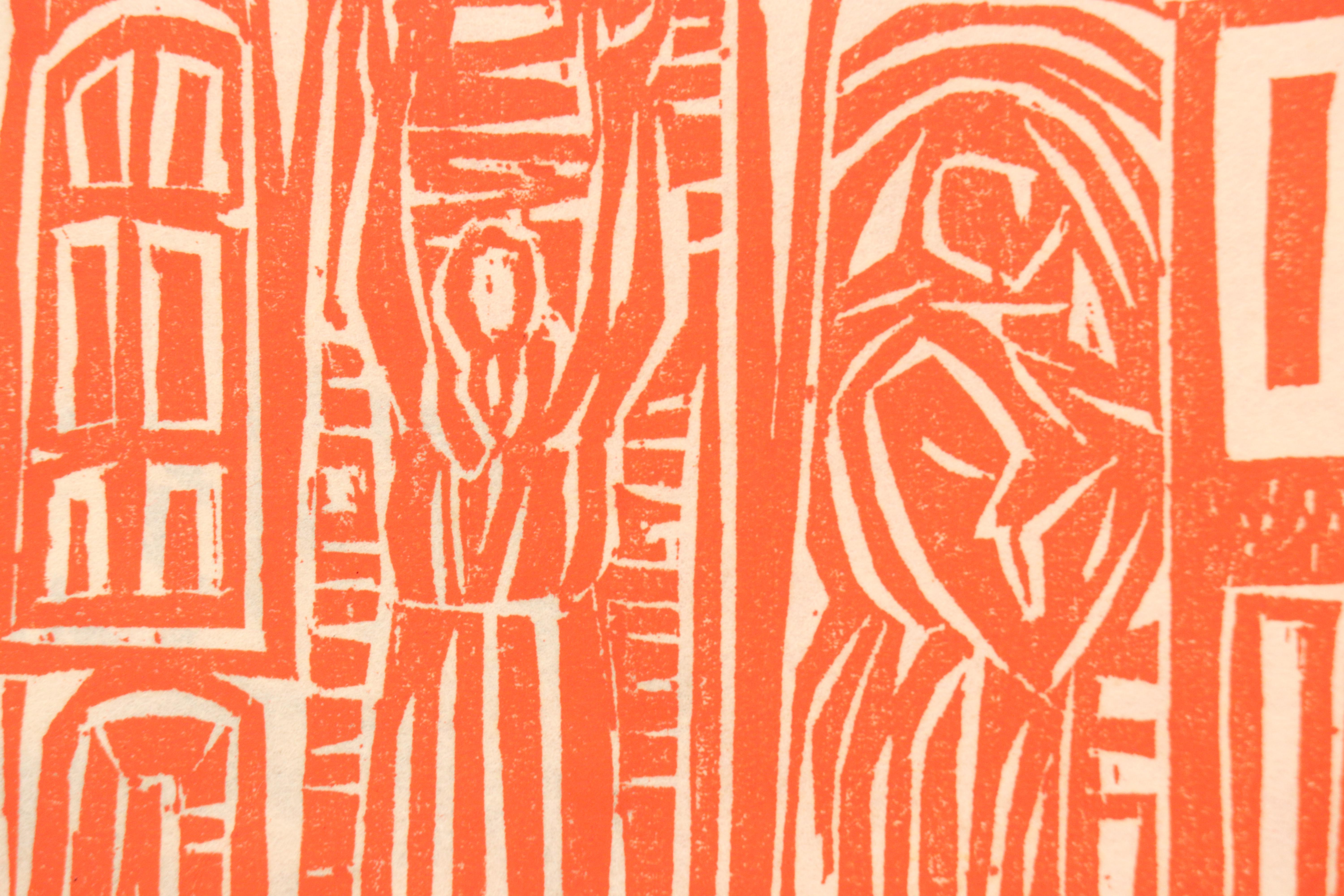 Leonard Maurer Modernist Woodcuts, 1960s