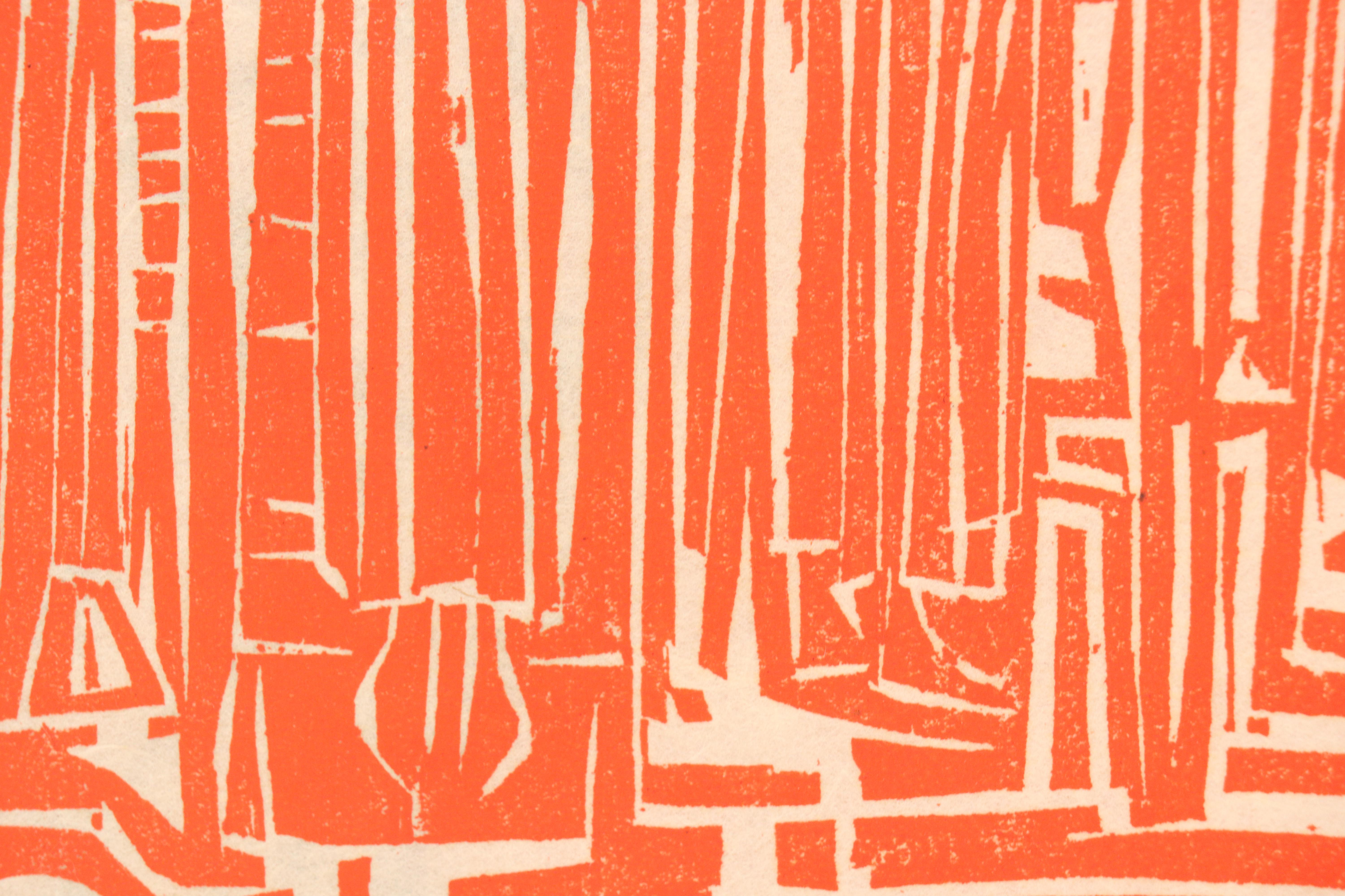 Leonard Maurer Modernist Woodcuts, 1960s