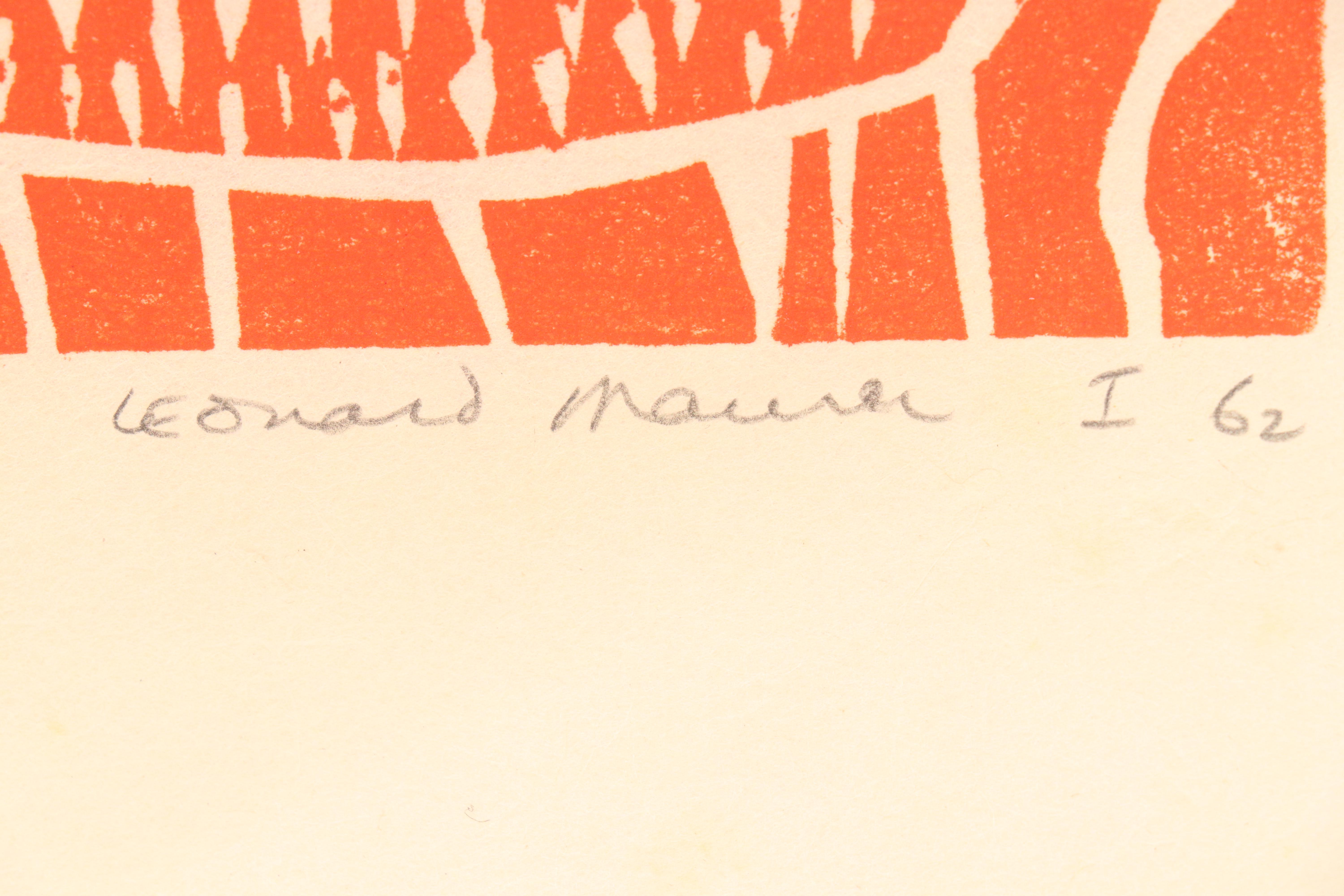 Leonard Maurer Modernist Woodcuts, 1960s