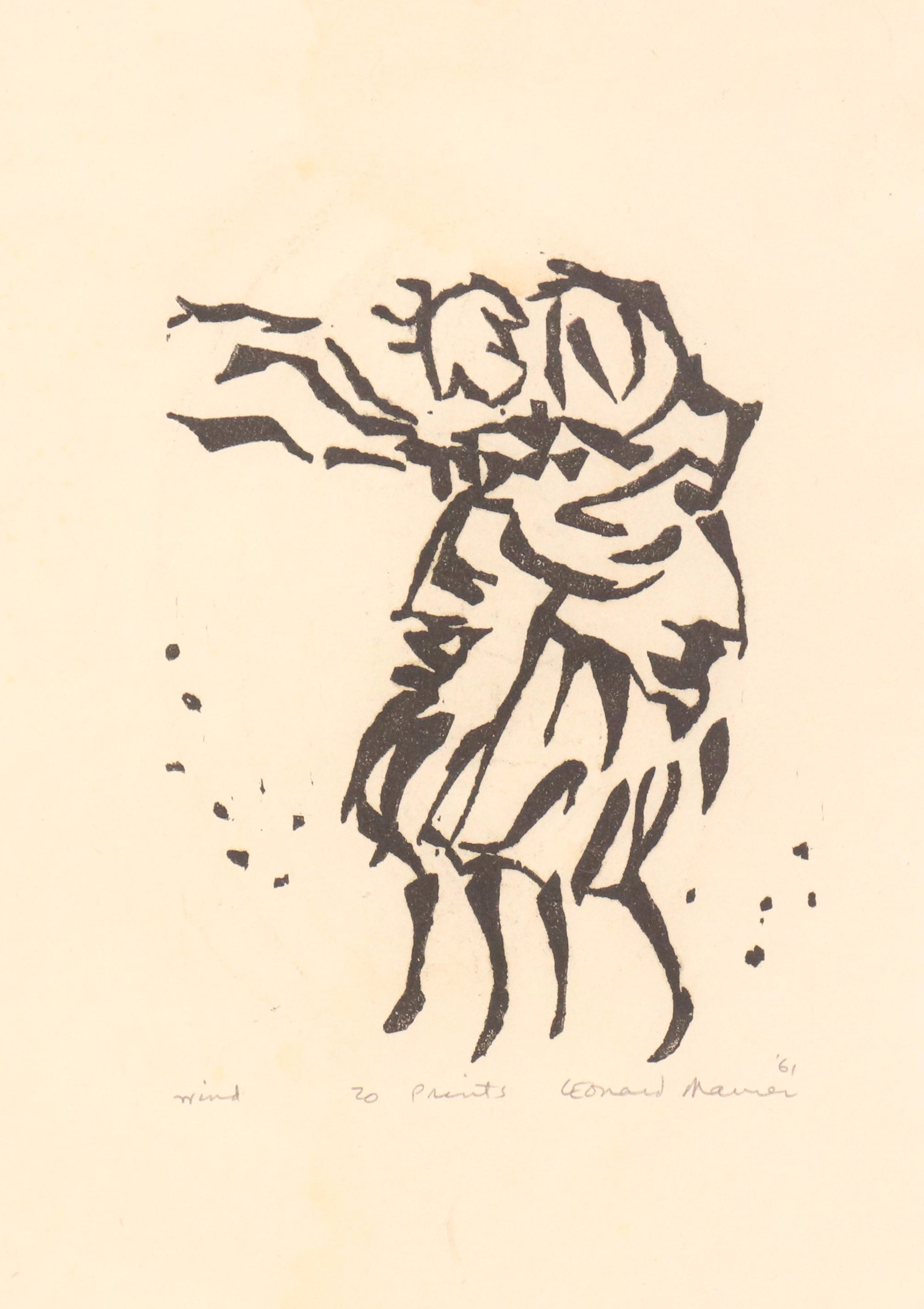 Leonard Maurer Modernist Woodcuts, 1960s