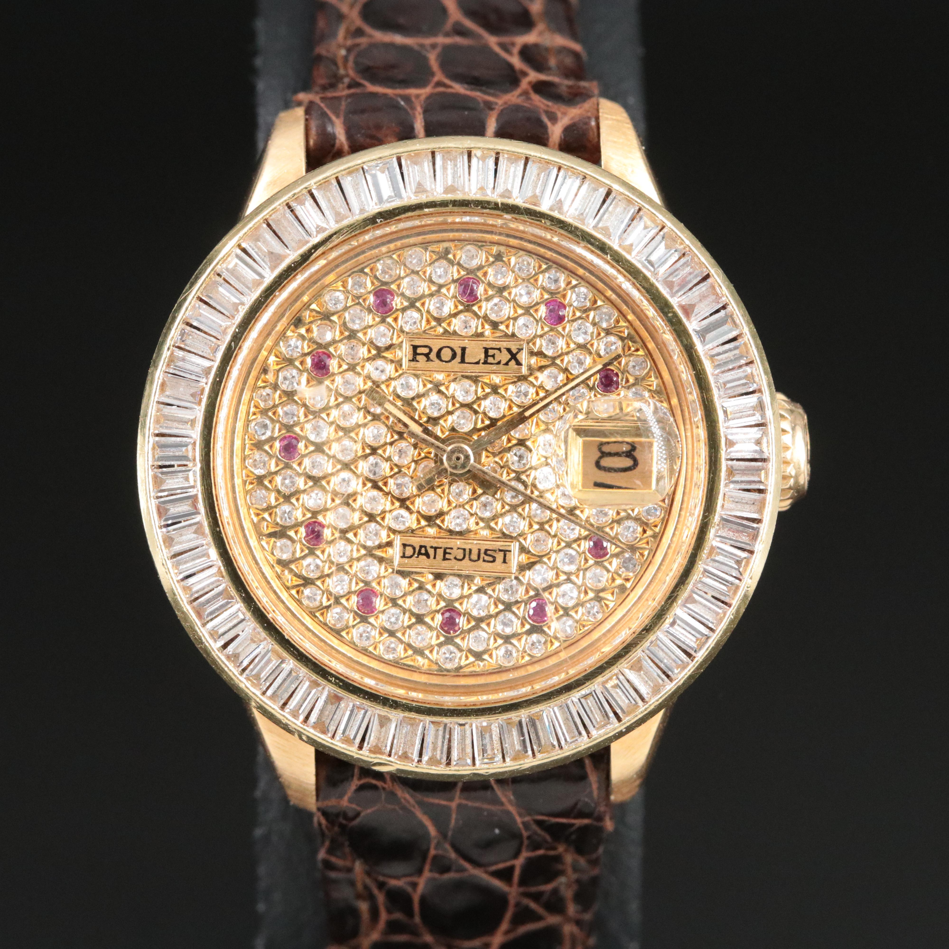 1974 Rolex Custom Diamond Dial and Bezel Datejust Watch