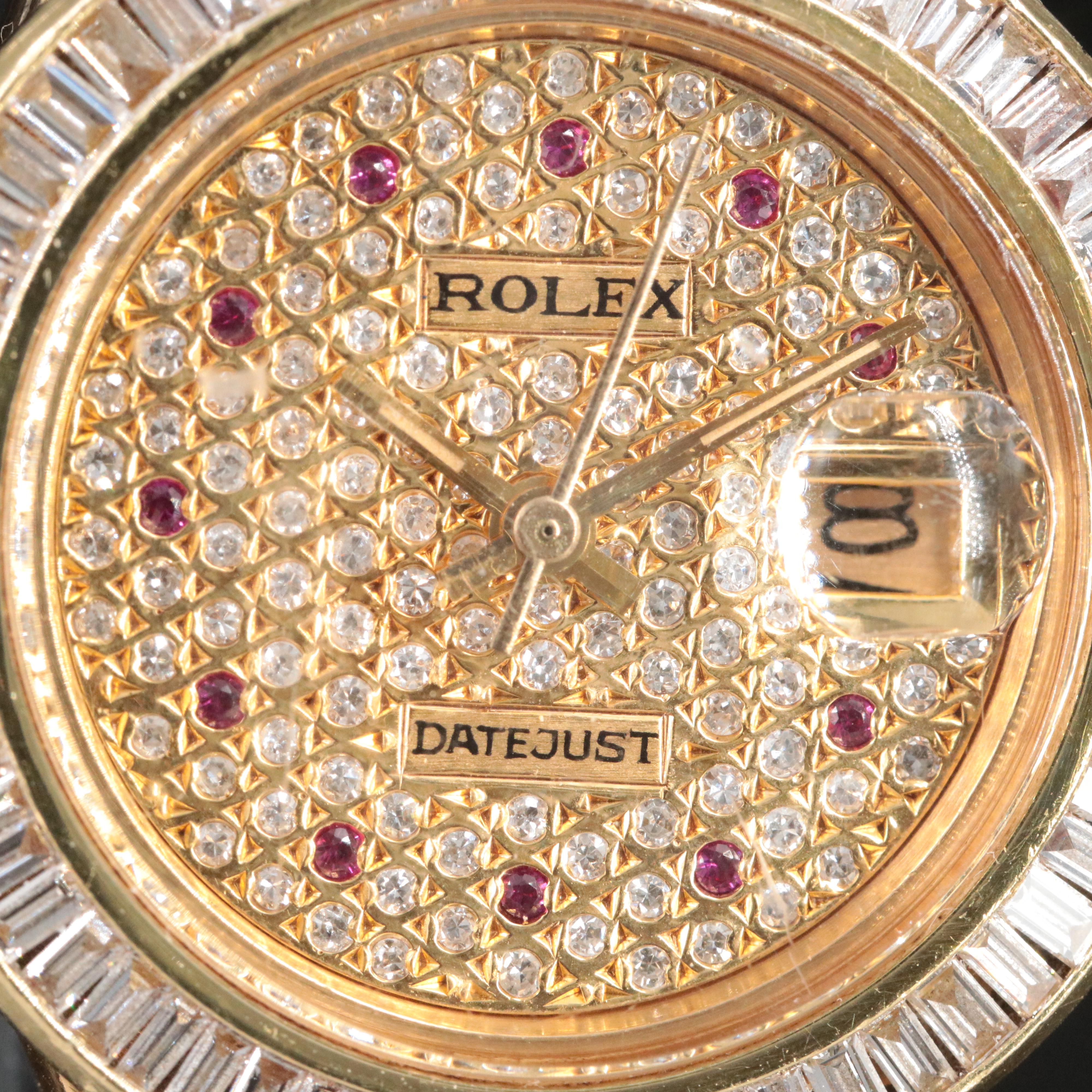 1974 Rolex Custom Diamond Dial and Bezel Datejust Watch