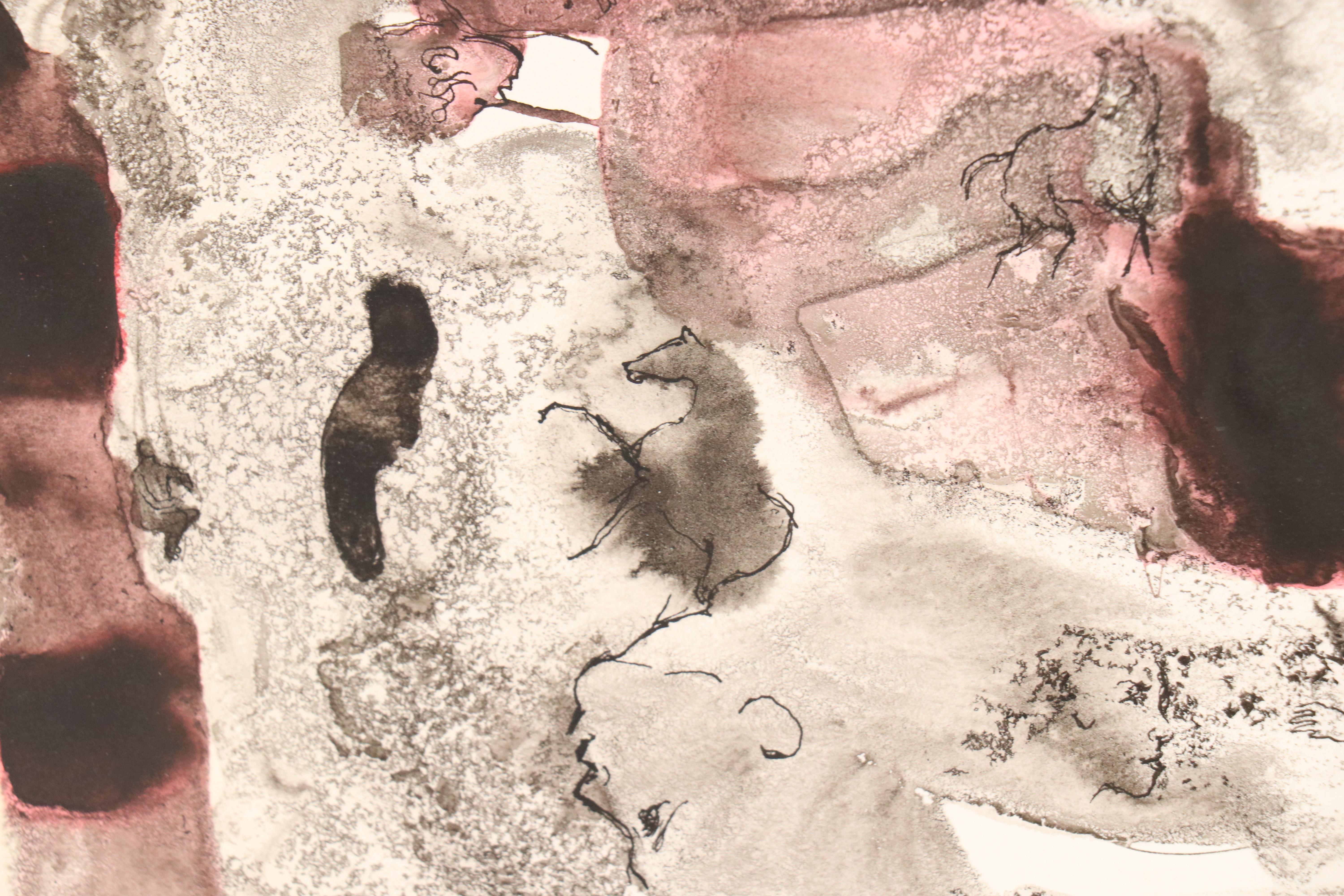 Leonard Maurer Nebulous Figurative Drawing, 1958