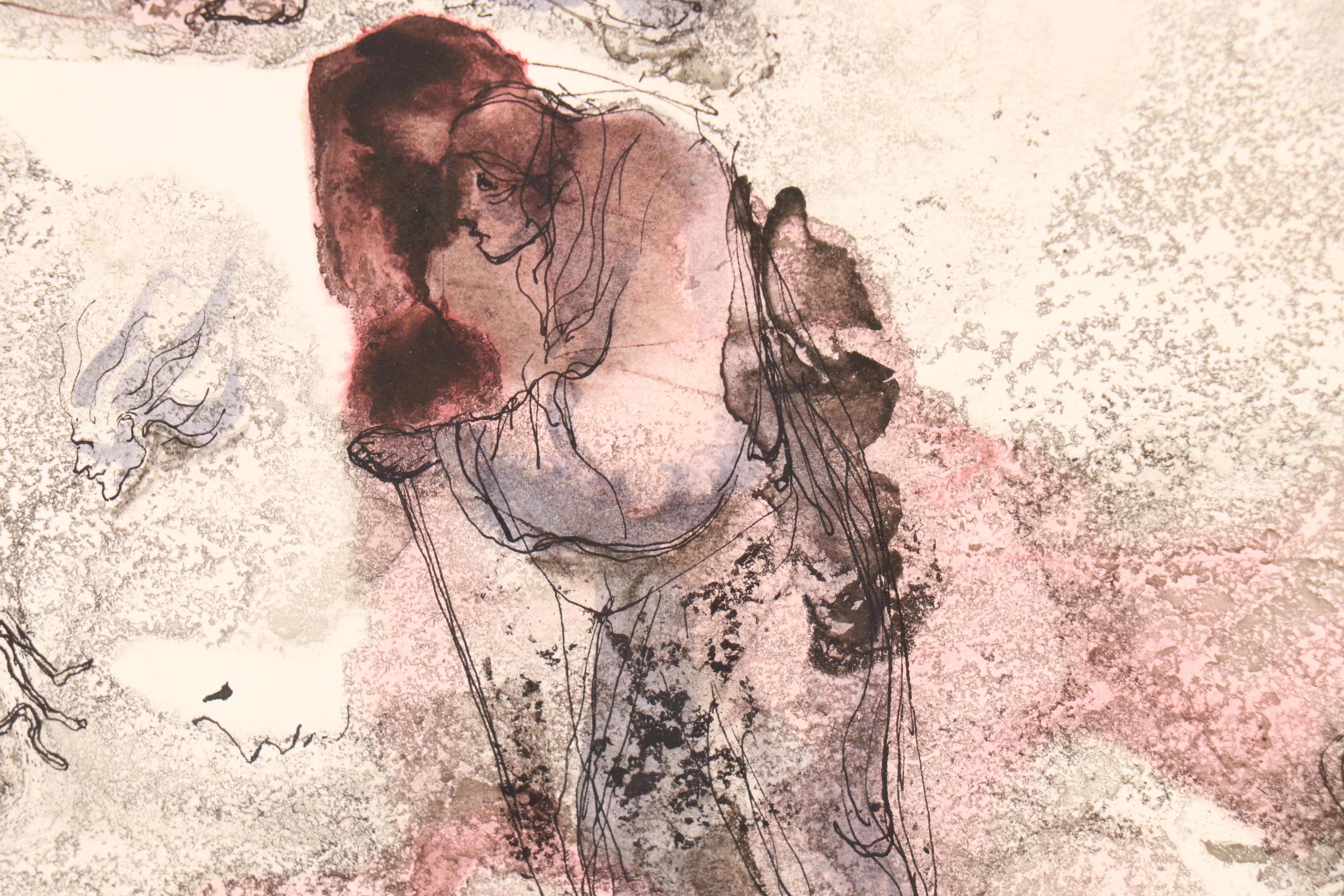 Leonard Maurer Nebulous Figurative Drawing, 1958