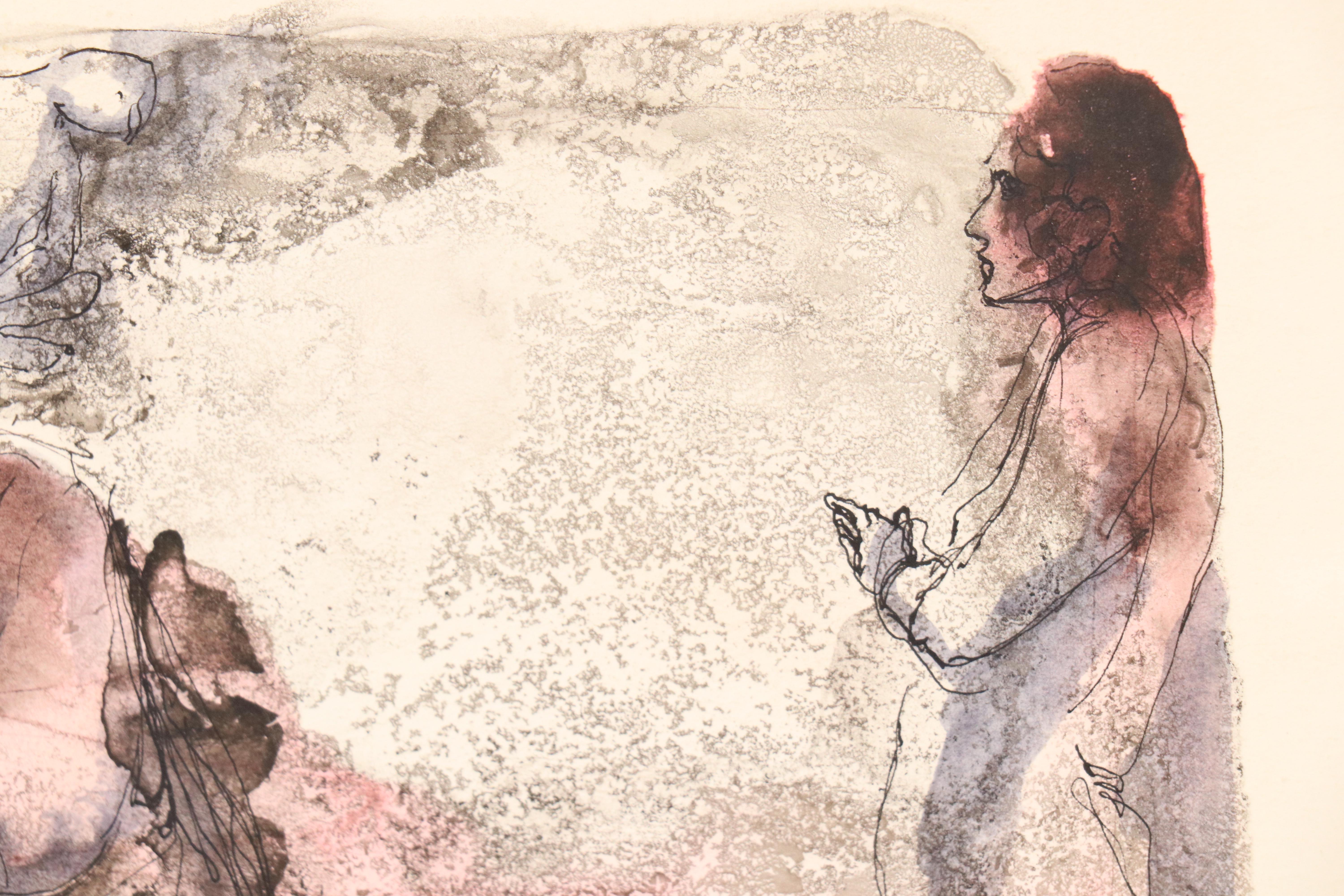 Leonard Maurer Nebulous Figurative Drawing, 1958