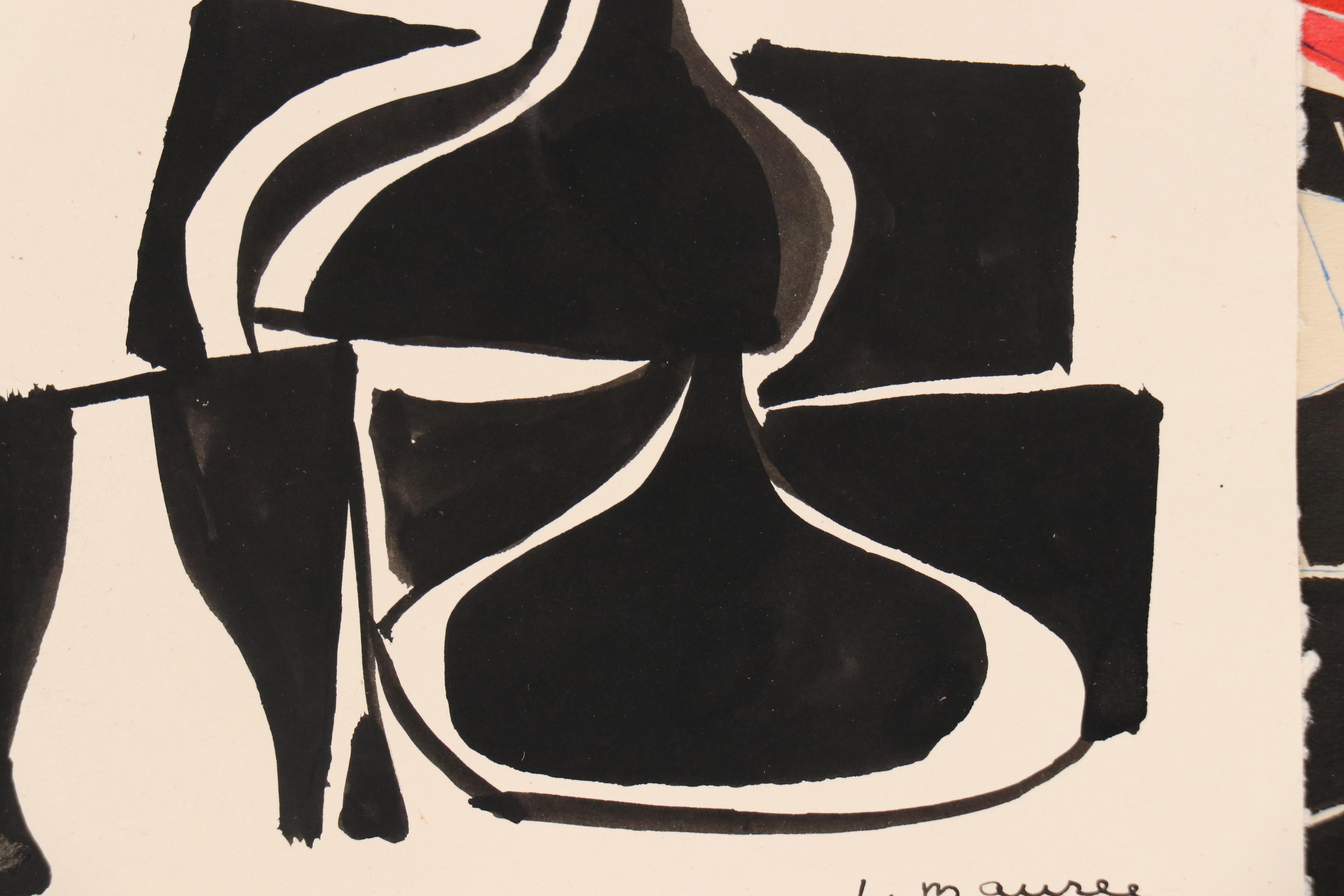 Leonard Maurer Abstract Ink Drawings, Late 1940s–50s