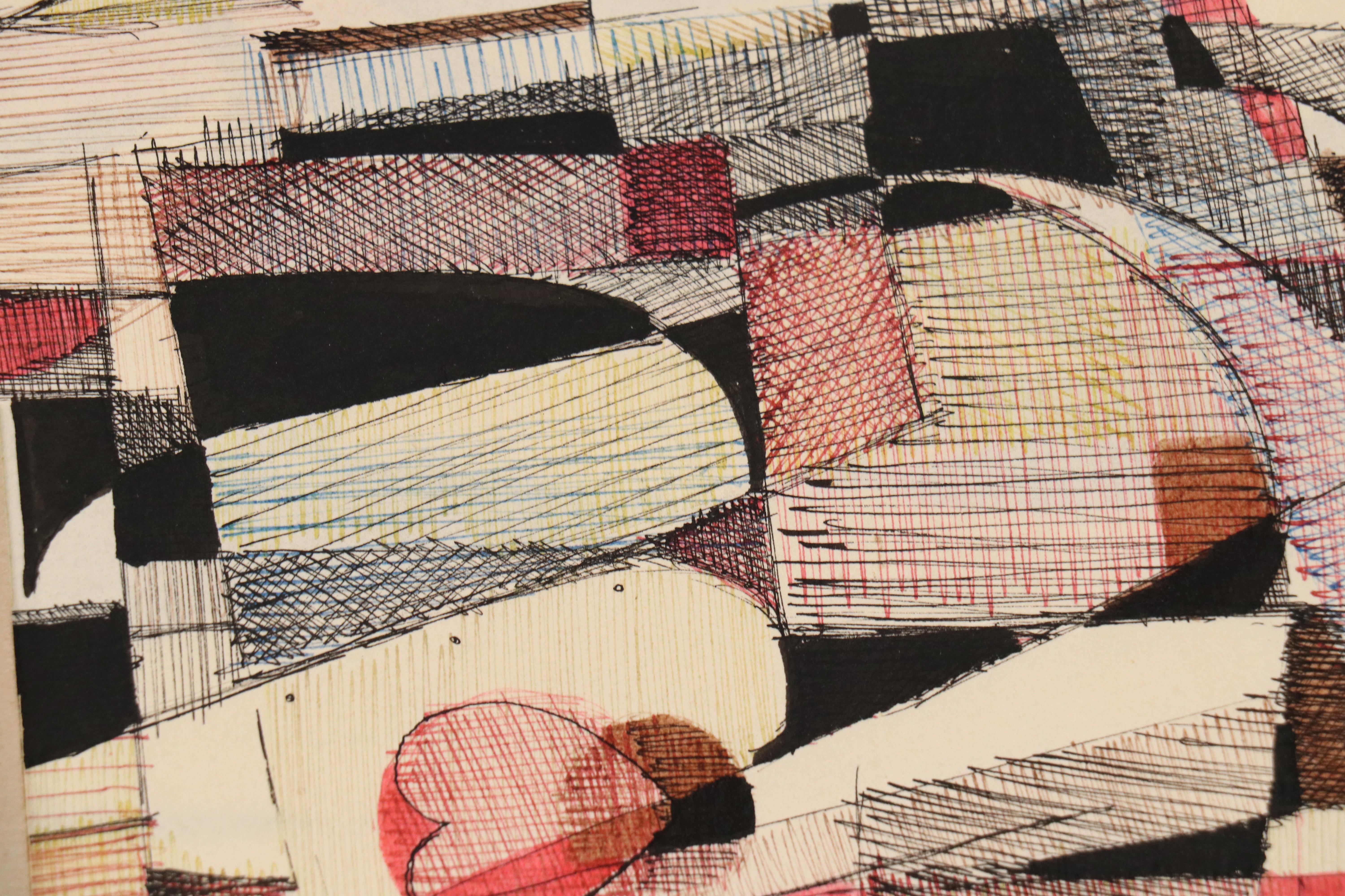 Leonard Maurer Abstract Ink Drawings, Late 1940s–50s