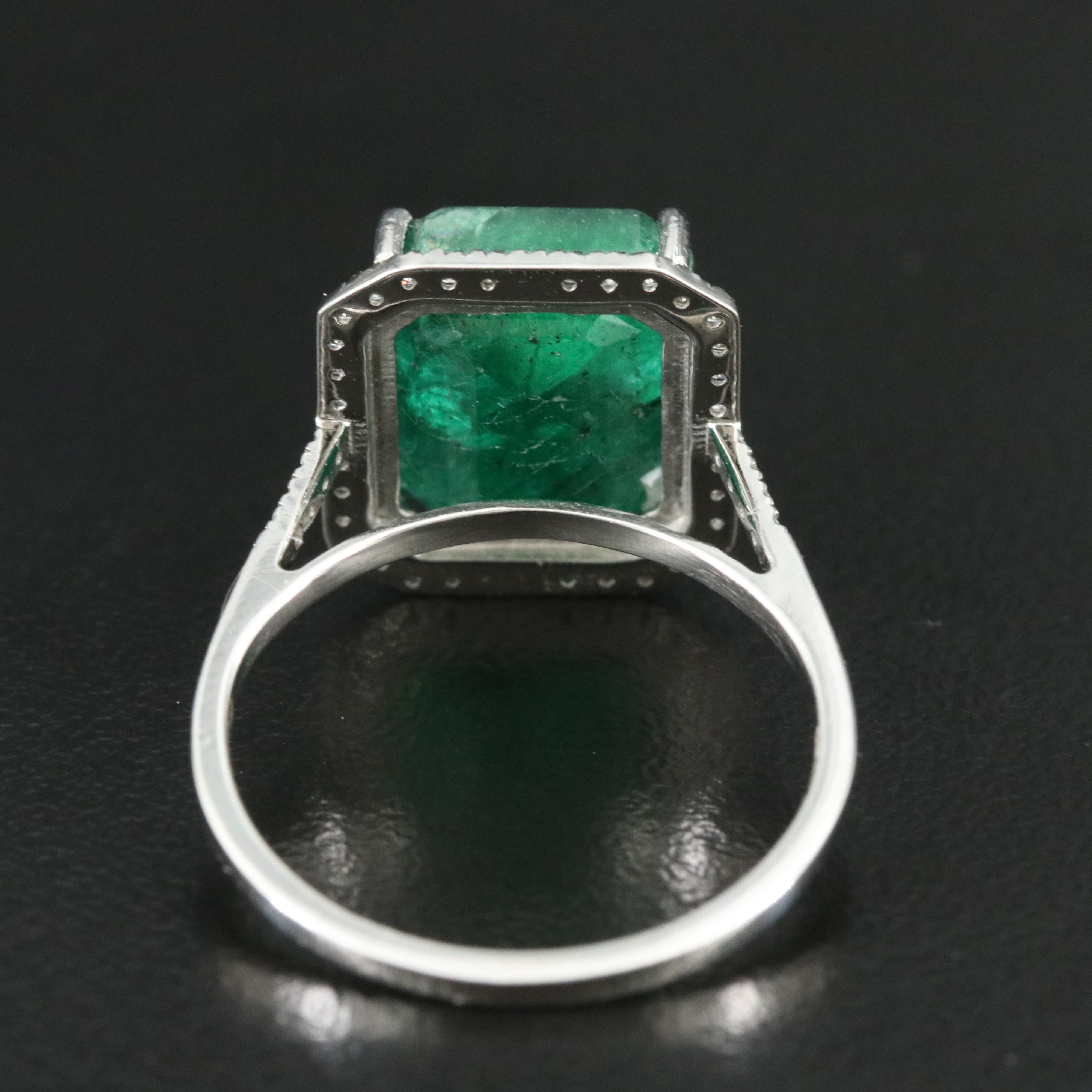 Platinum 5.98 CT Emerald and 0.22 CTW Diamond Ring