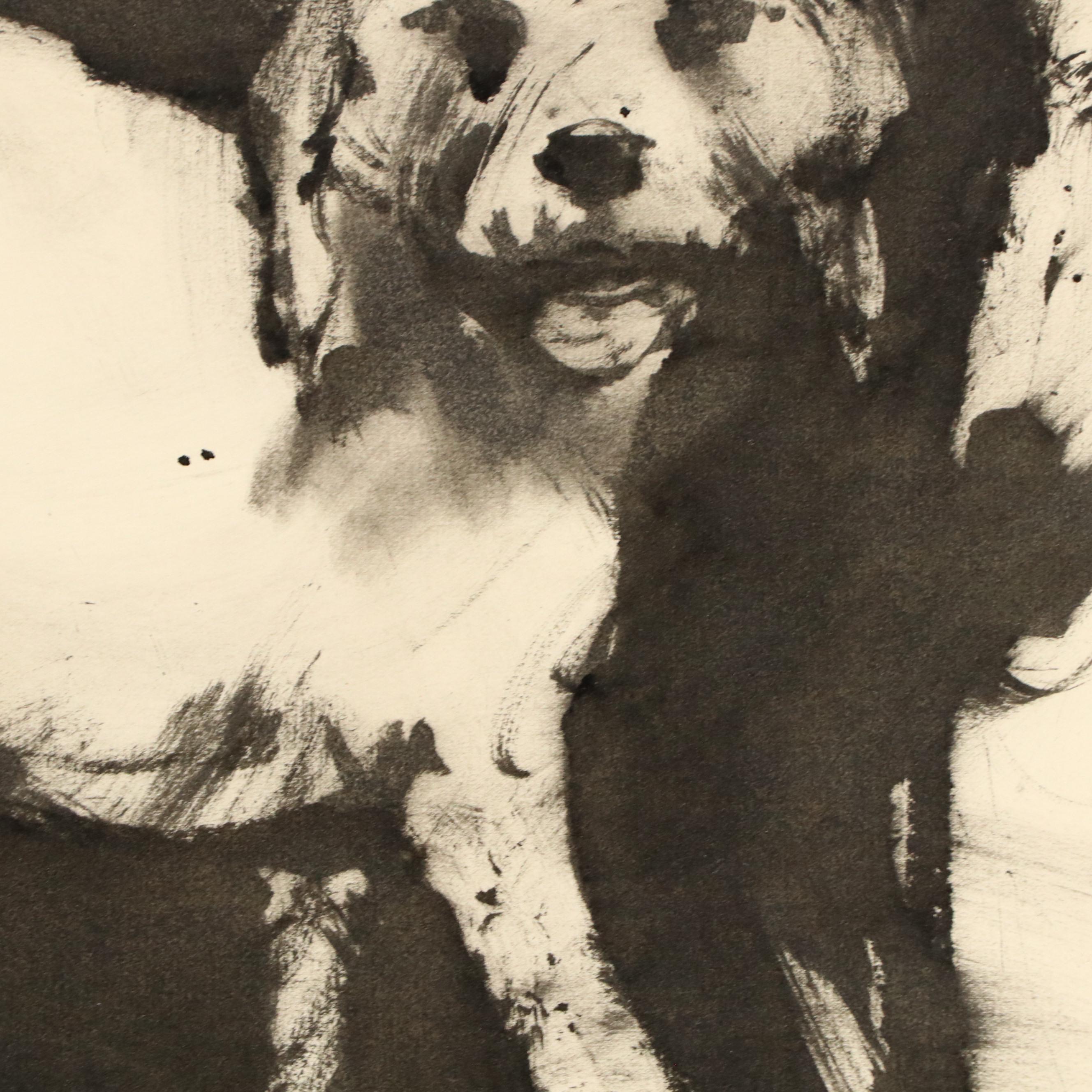 Leonard Maurer Abstract Ink Drawings of Dogs, 1950s