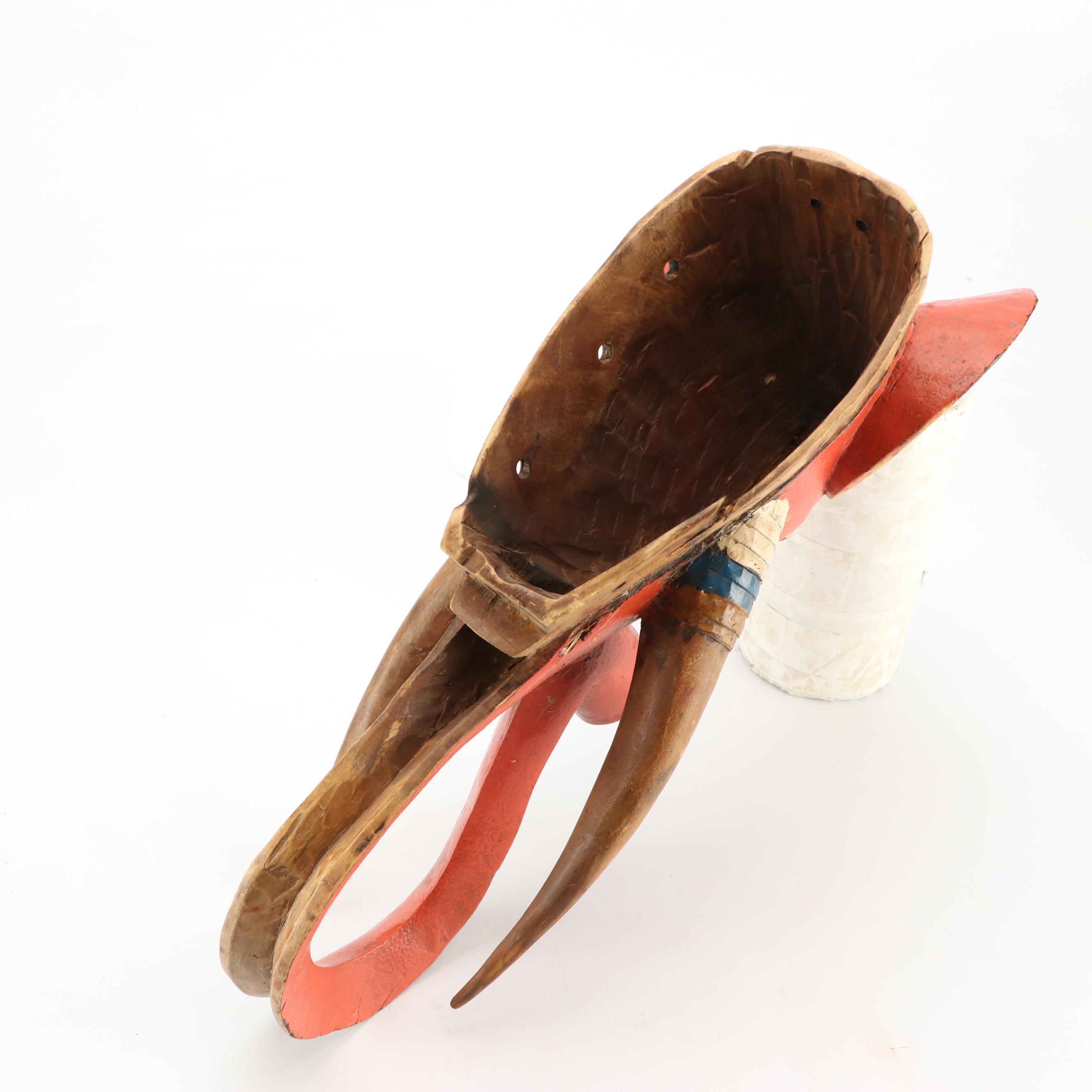 Ivory Coast Guro Peoples Passport Polychrome Wood Helmet Mask