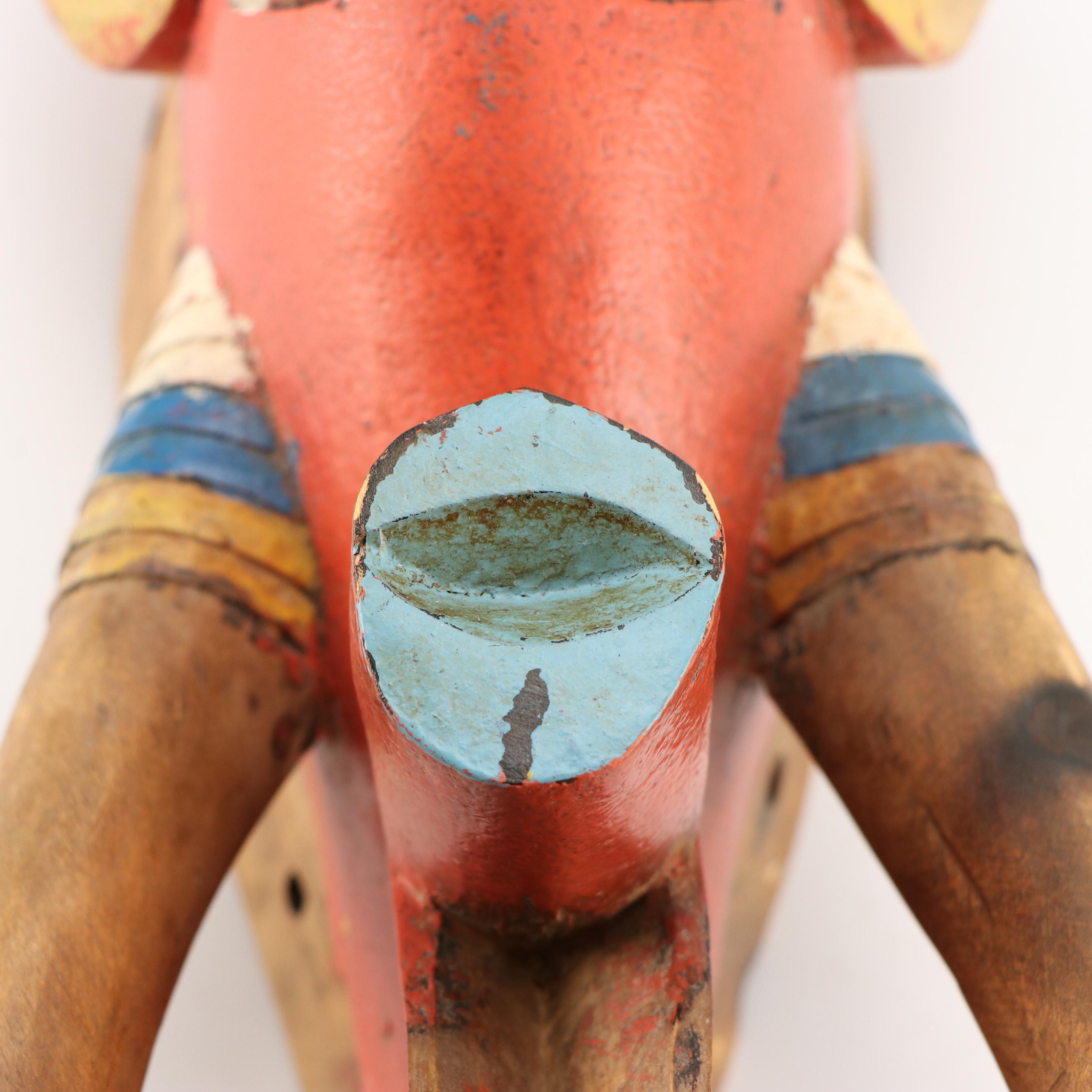 Ivory Coast Guro Peoples Passport Polychrome Wood Helmet Mask