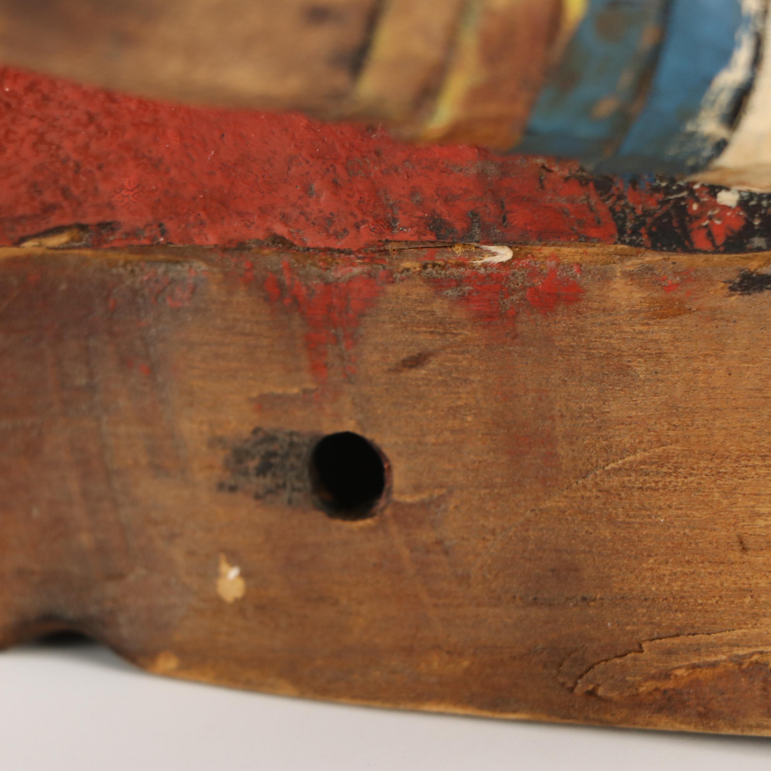 Ivory Coast Guro Peoples Passport Polychrome Wood Helmet Mask