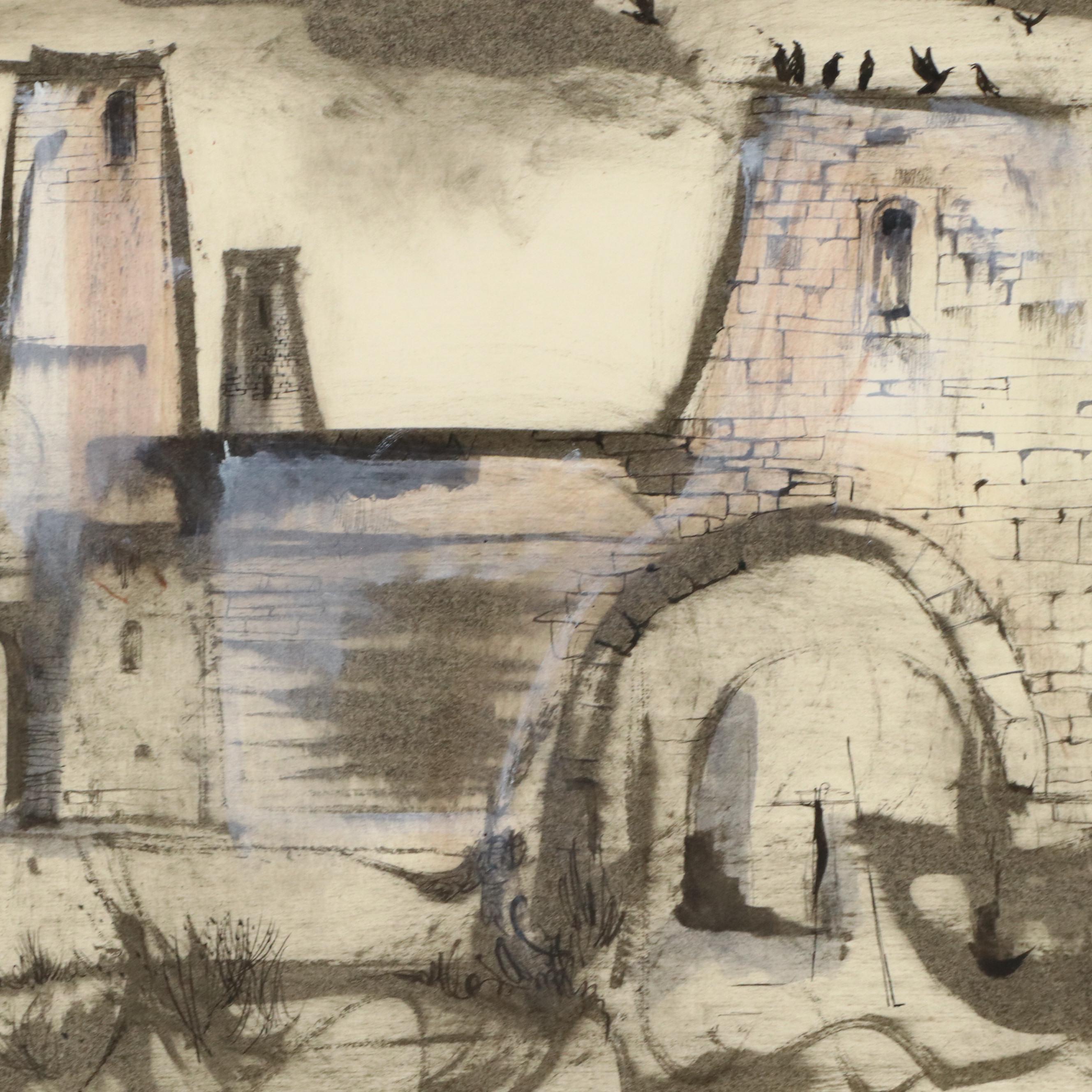 Leonard Maurer Abstract Ink Compositions, Mid-20th Century