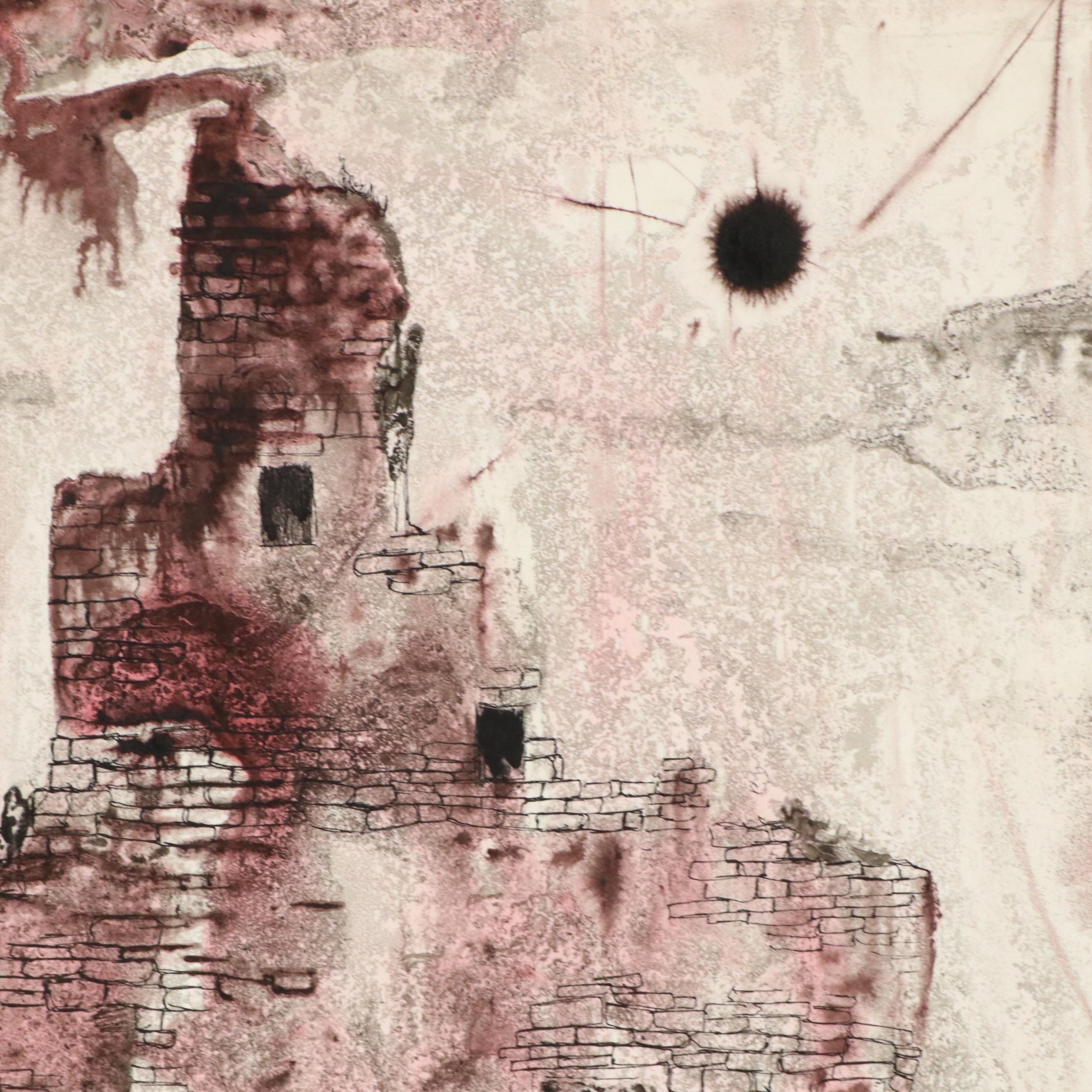 Leonard Maurer Abstract Ink Compositions, Mid-20th Century