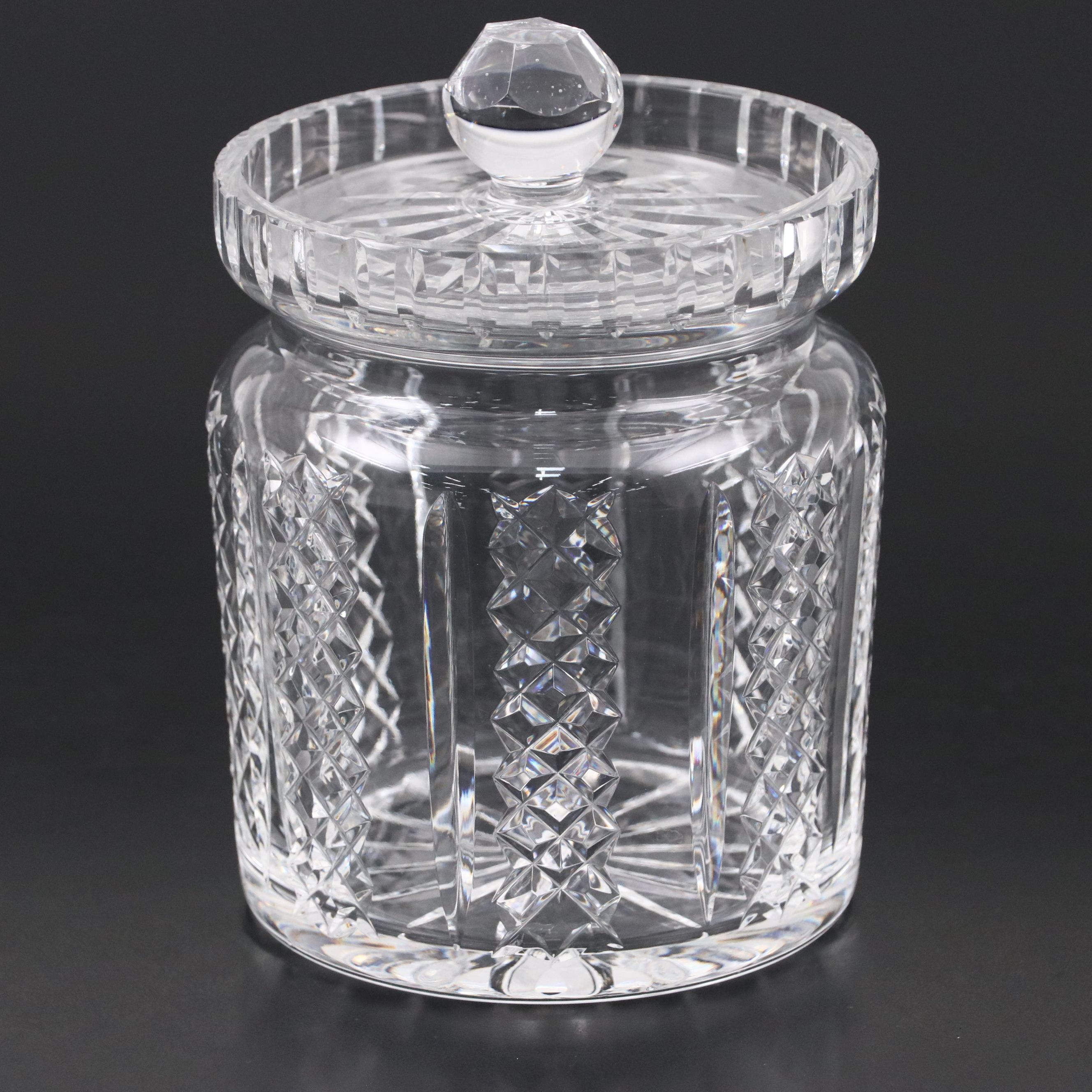 Waterford Crystal Mustard Jar with Crystal Biscuit Barrel