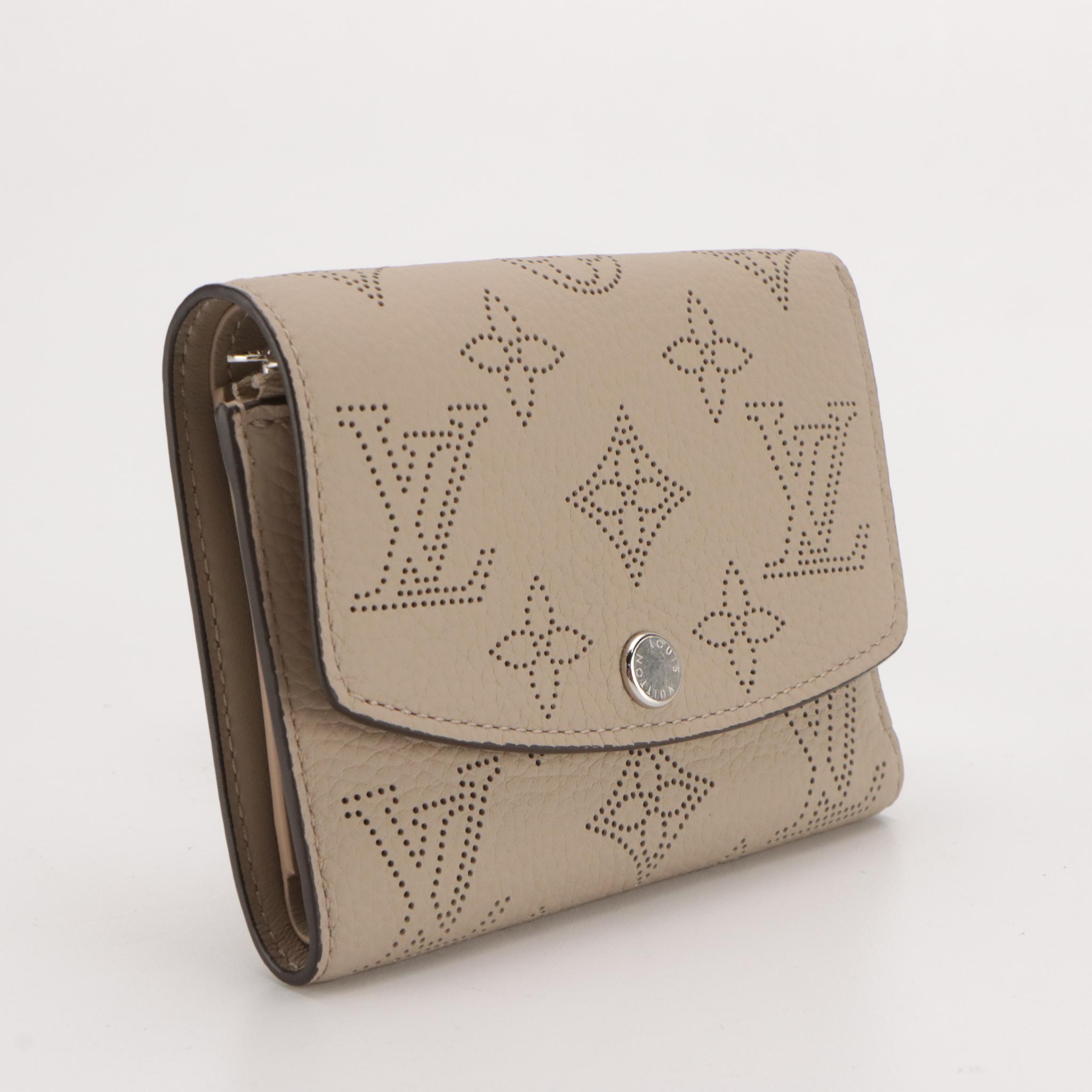 Louis Vuitton Victorine Wallet in Galet Gray Mahina Calfskin Leather