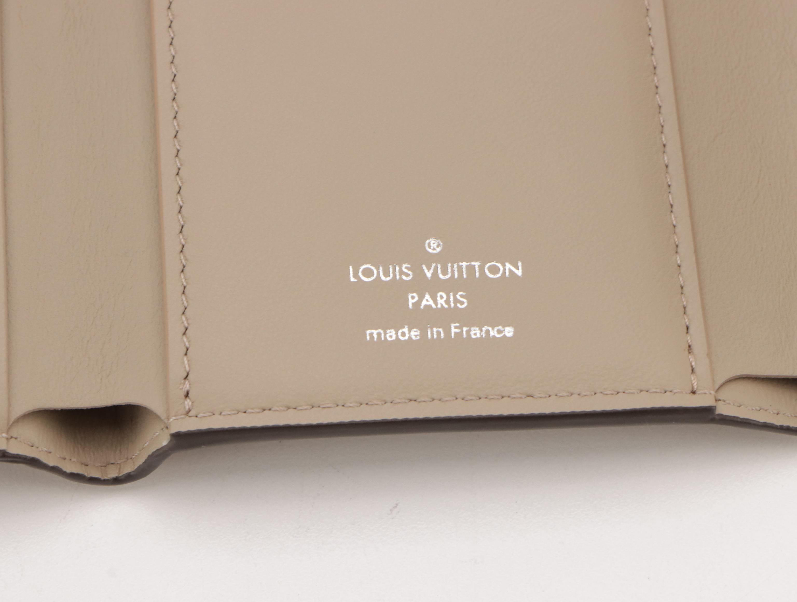 Louis Vuitton Victorine Wallet in Galet Gray Mahina Calfskin Leather