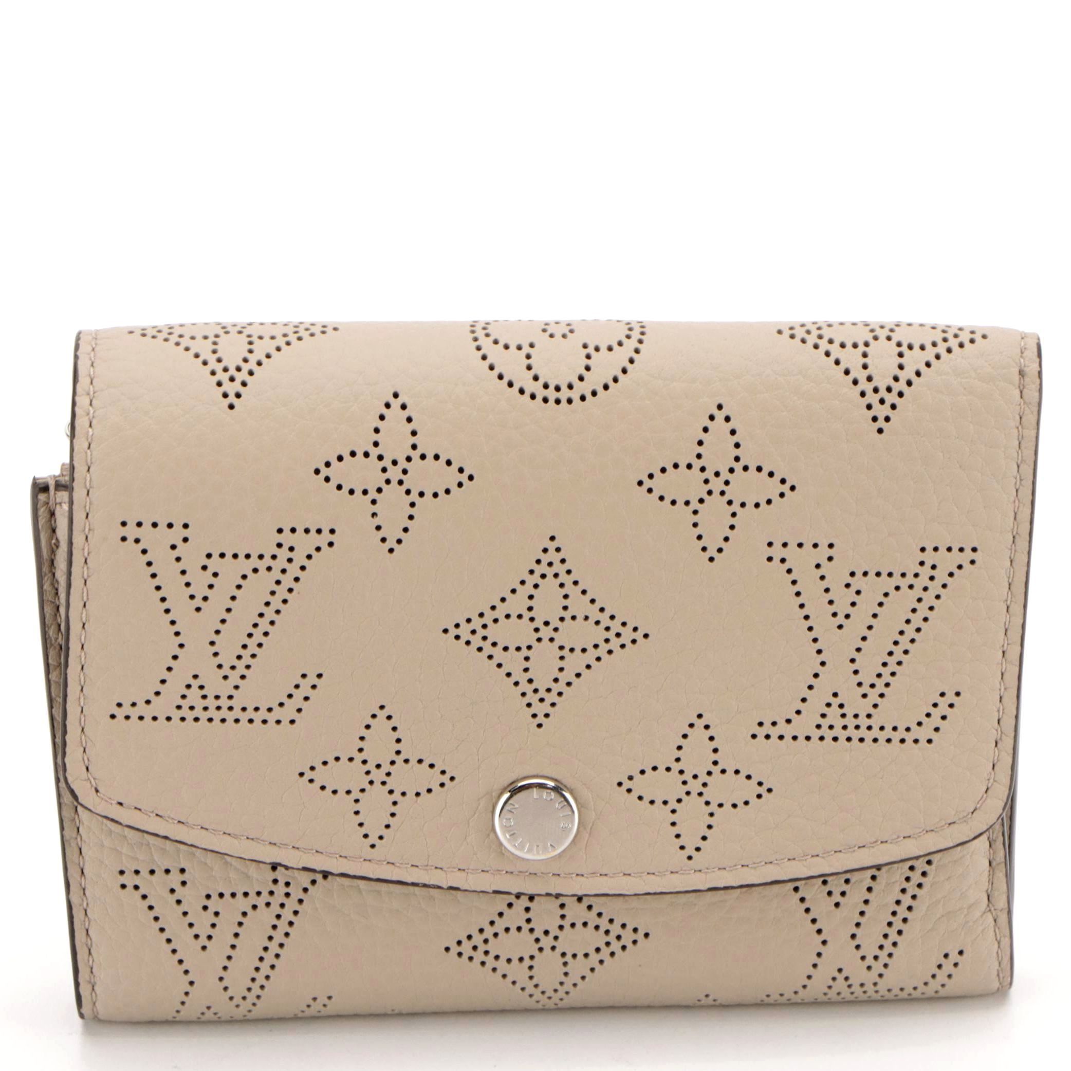 Louis Vuitton Victorine Wallet in Galet Gray Mahina Calfskin Leather