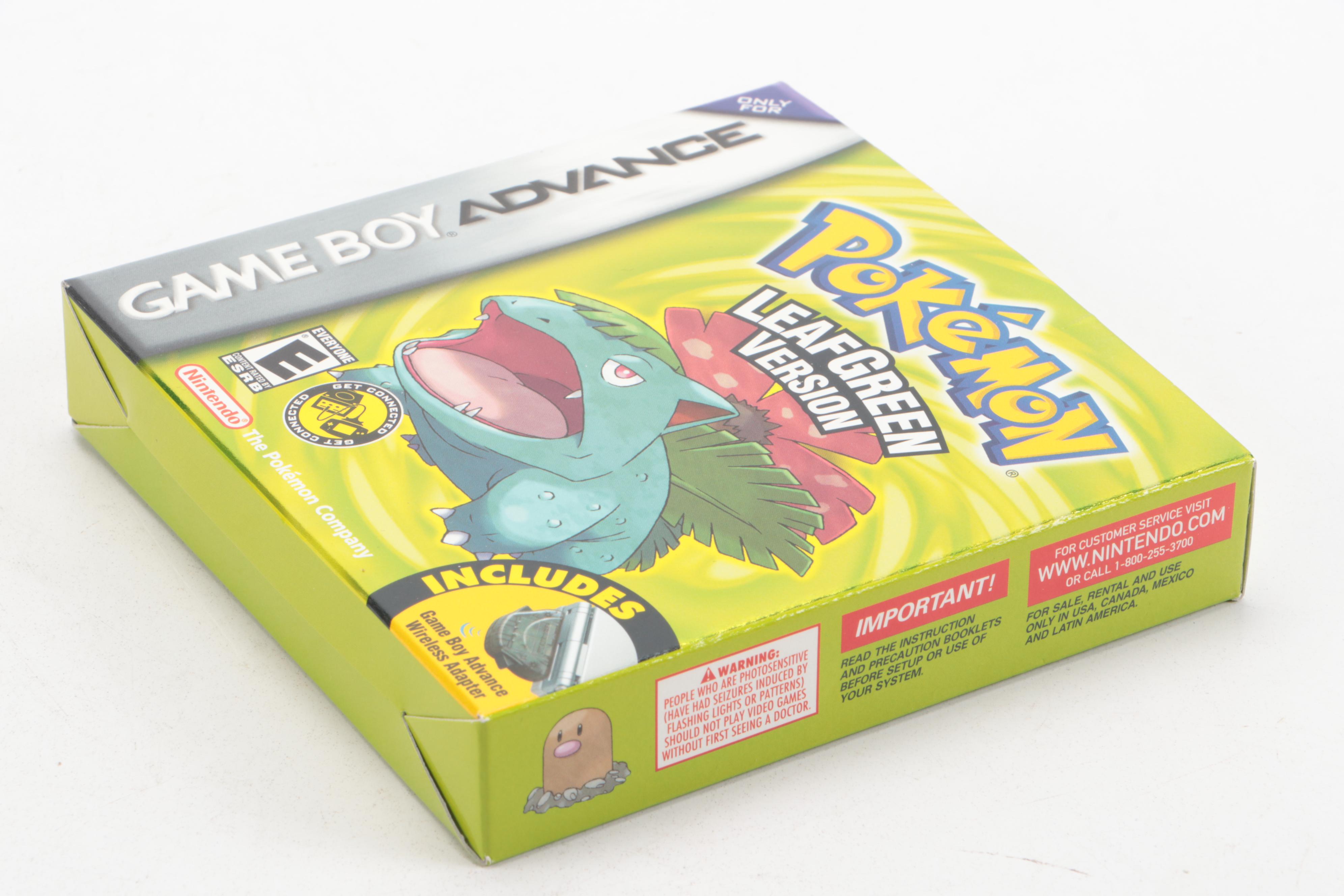 Pokémon Leaf Green Game Boy Advance Video Game, Complete in Box